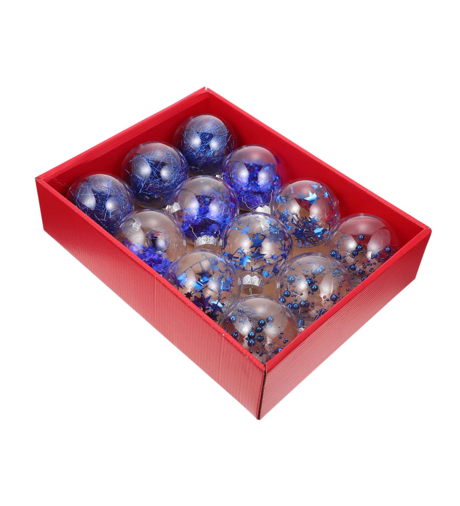 Ciieeo Xmas Party Supply 1 Box Christmas Ball Pendant Ornament Holiday Bauble Pendant Xmas Supply Ball Christmas Balls Blue 7X8X9CM - Buy Online on GoSupps.com