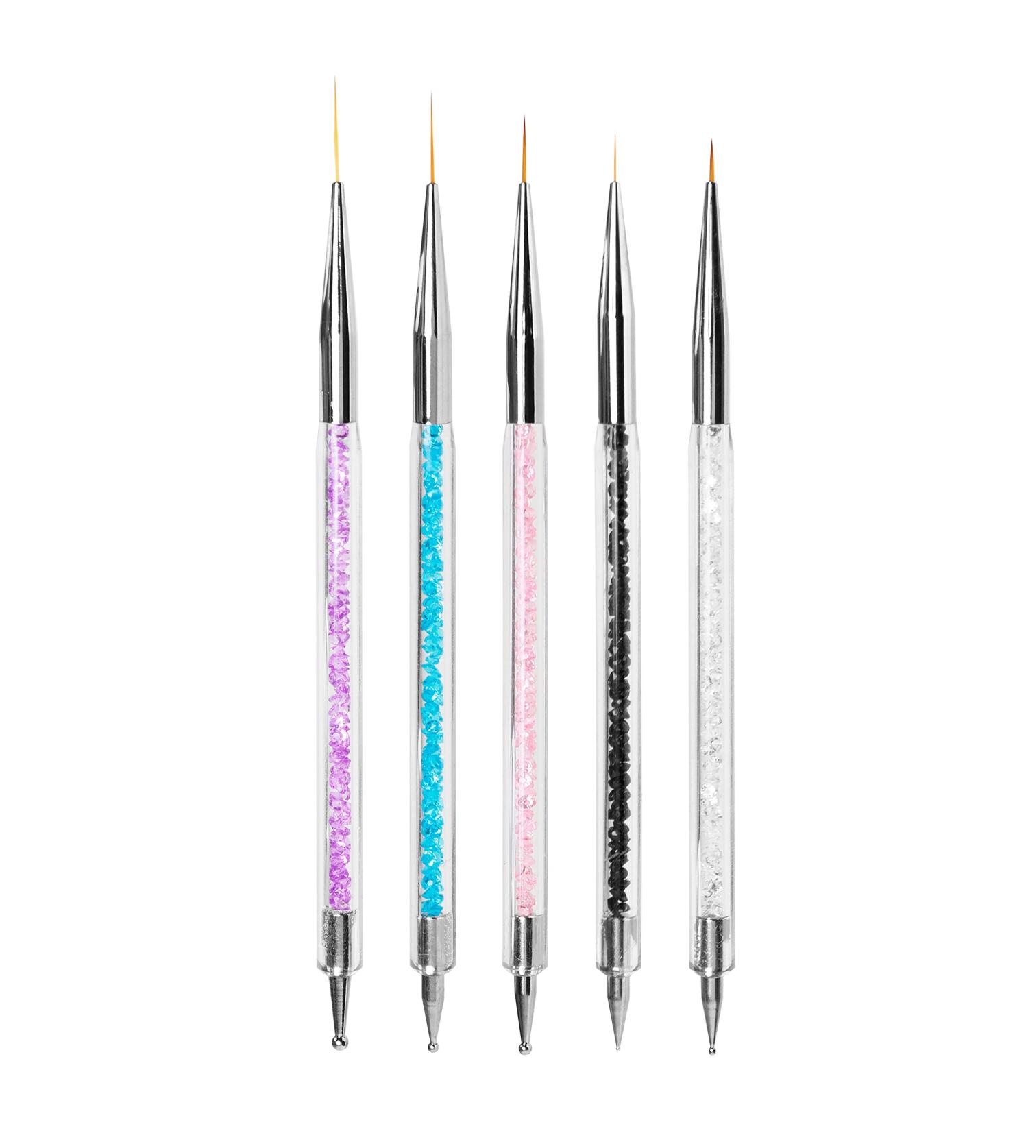HOMEREVEL 5Pcs Nail Art Brush Set for Stunning Designs and Fine Detailing - Ideal for Salons and DIY Nail Art - Buy Online on GoSupps.com