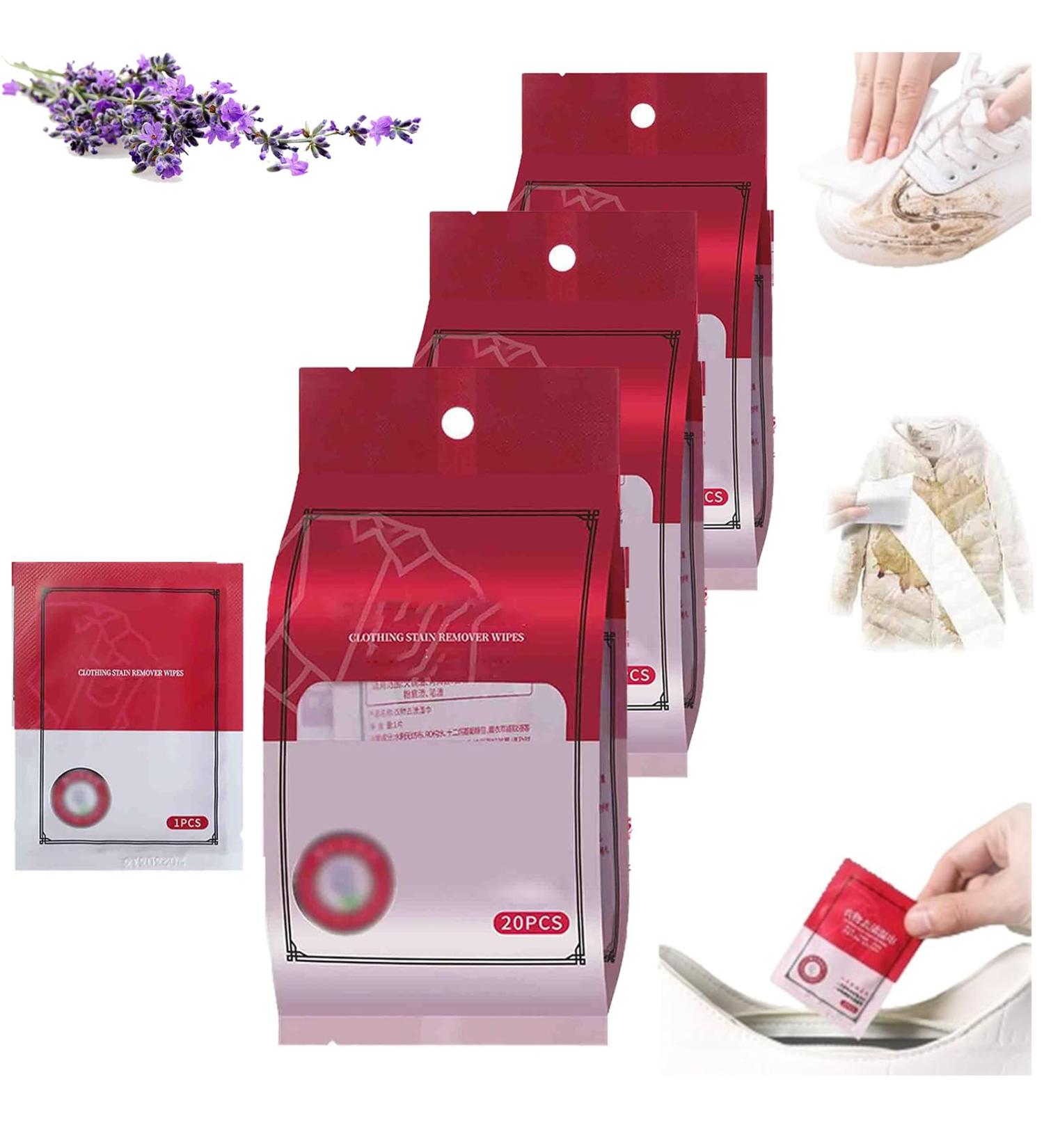 Realisticm Stain Removal Wet Wipes Clothing Stain Removing Wipes Individual Wrapped Cleaning Wipes Emergency Stain Rescue Stain Remover for Cleaning Clothes Shoes (3 Bag) - Buy Online on GoSupps.com