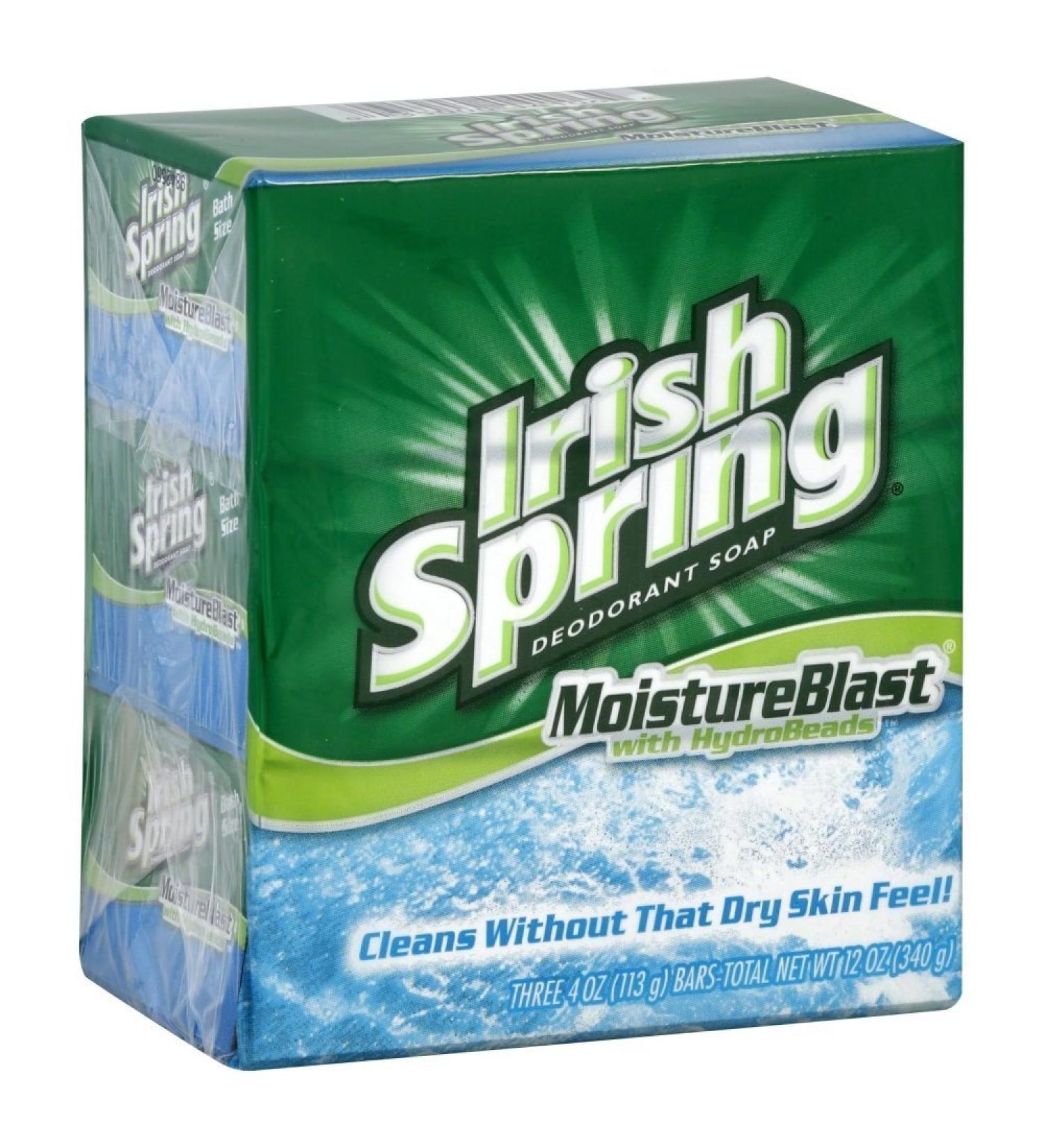 Buy Irish Spring Moisture Blast Deodorant Soap | 3x4 oz Fresh & Long-lasting | International Shipping Available - Buy Online on GoSupps.com