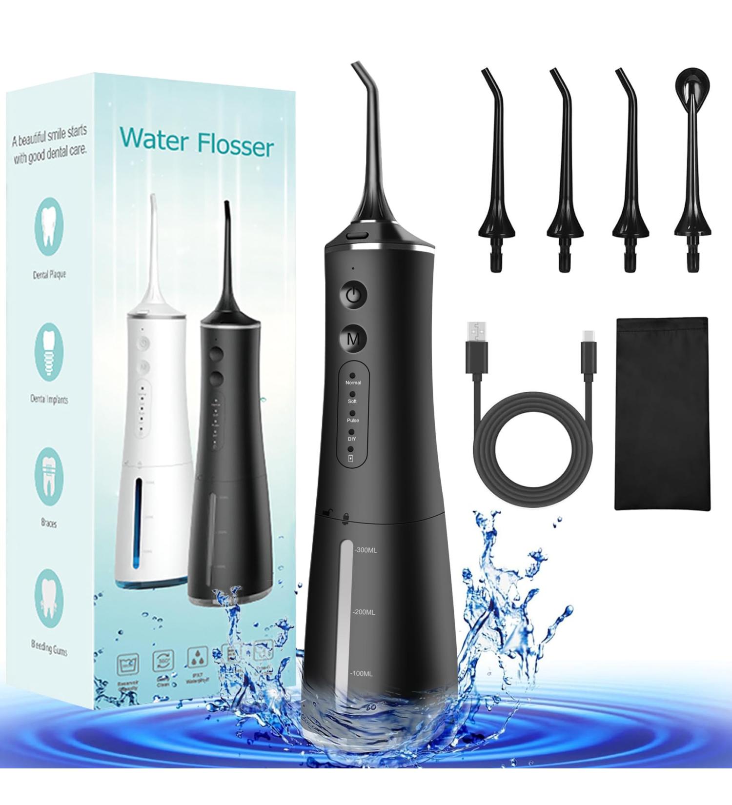 Water Dental Flosser Cordless - 4 Modes Professional Oral Irrigator | 300ML Rechargeable & Waterproof | Perfect for Home & Travel - Buy Online on GoSupps.com