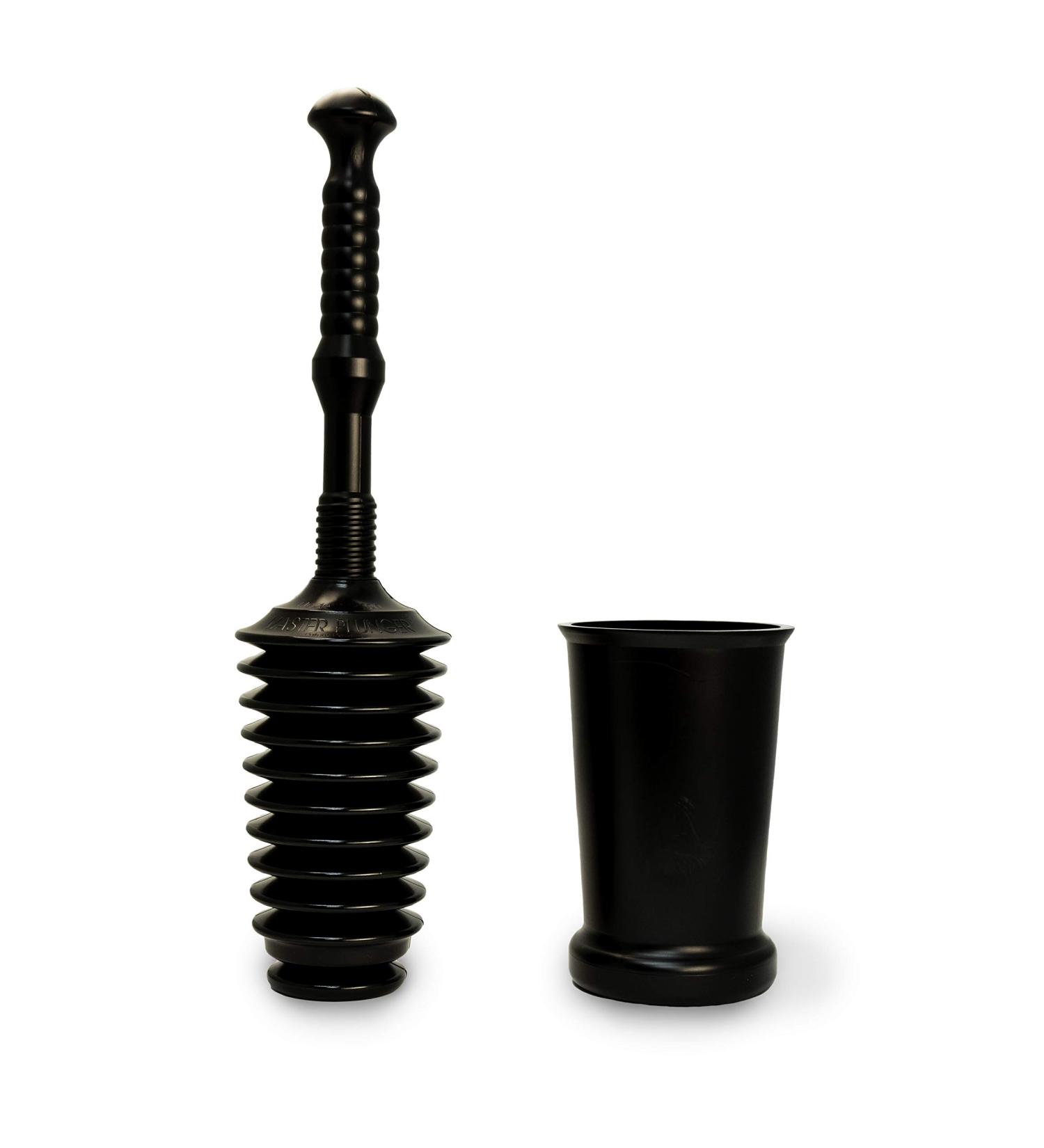 Master Plunger MP500-3TB Heavy Duty Toilet Plunger Kit with Tall Bucket & Air Release Valve - Black - Buy Online on GoSupps.com