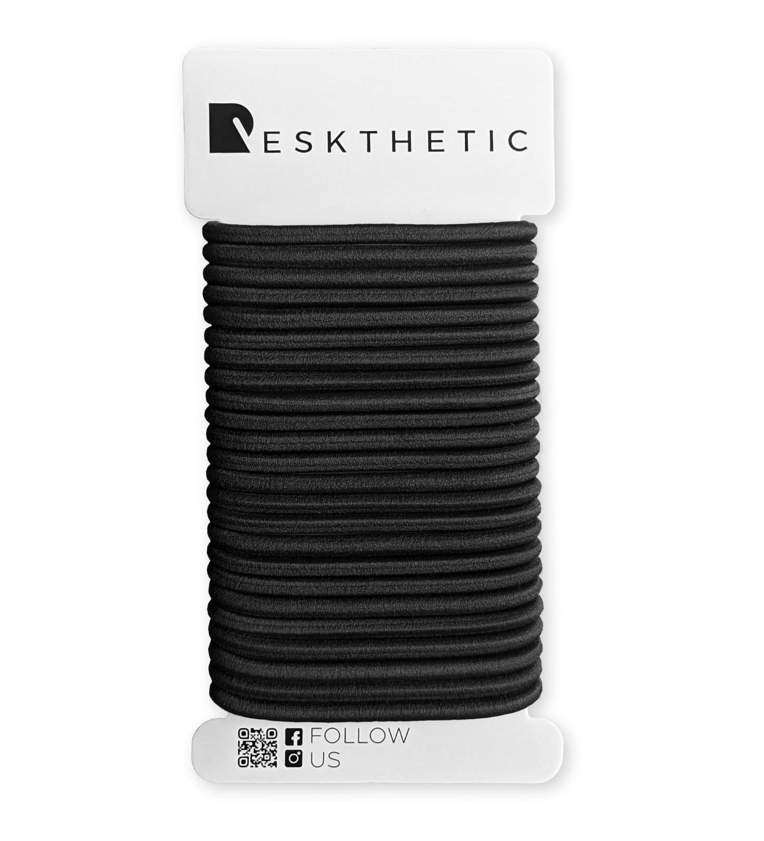 Reskthetic Hair Ties - 24 Pack 4mm Eco-Friendly & Odorless No Metal Durable for Girls Women & Men - Black - Buy Online on GoSupps.com