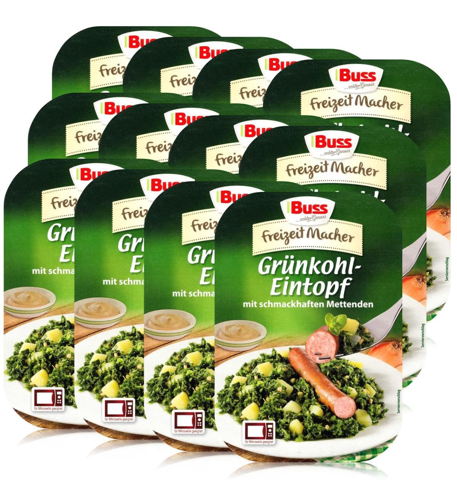 Buss Freizeitmacher Kale Stew - Traditional German Dish with Potatoes & Mettenden - 12 x 300g Pack - Buy Online on GoSupps.com