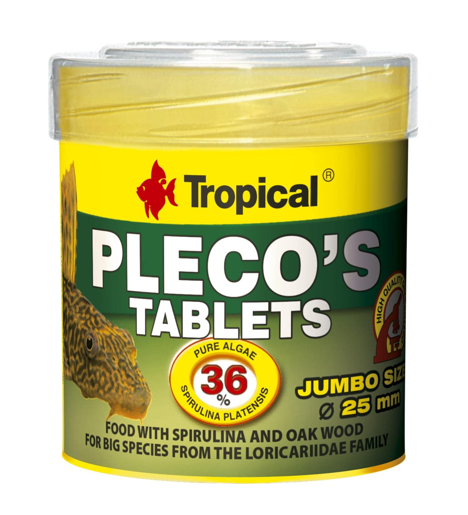 TROPICAL Pleco's Tablets Fish Tank Food 11 Pieces 50 ml