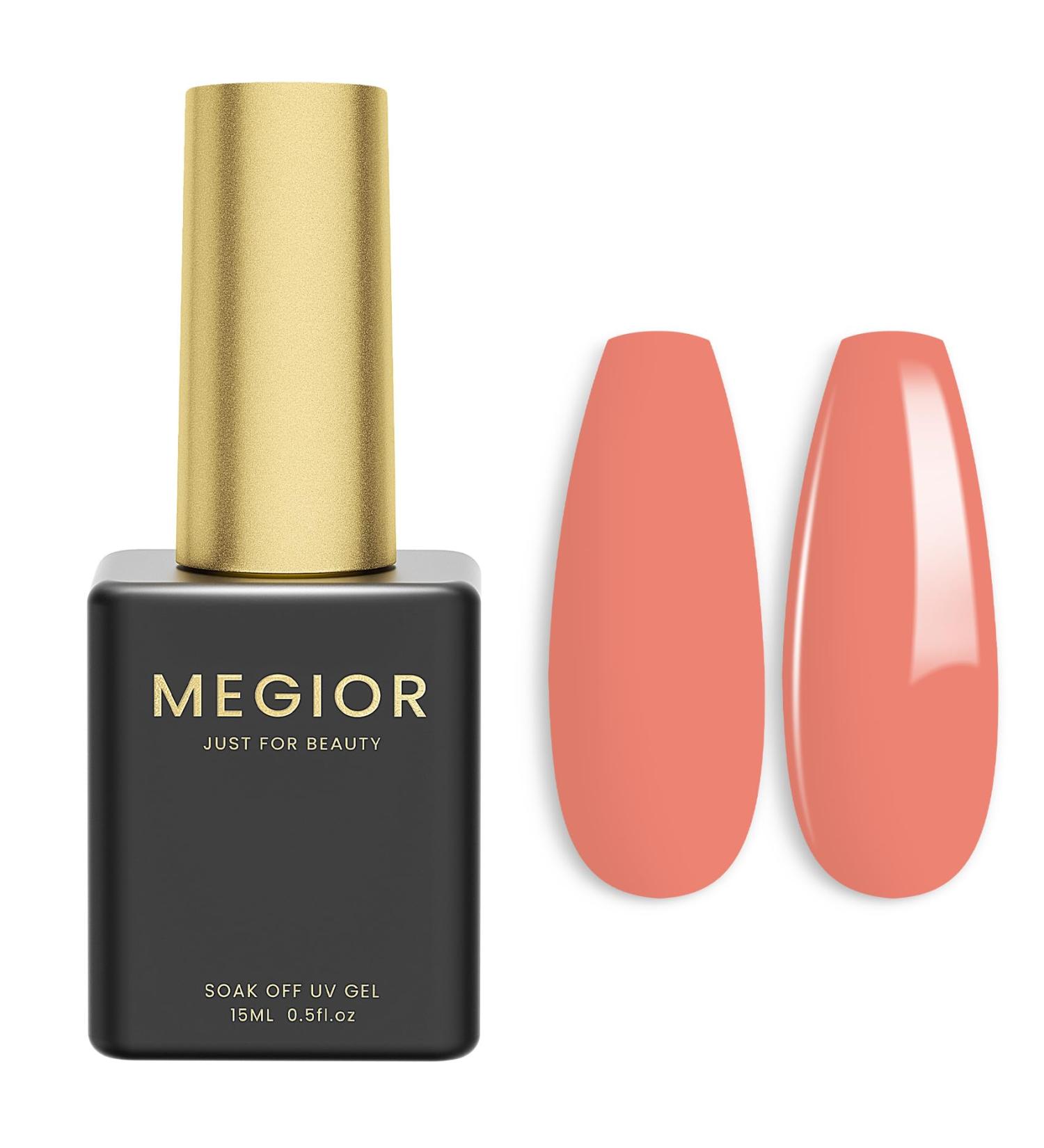MEGIOR Coral Gel Nail Polish 15ml Coral Orange Gel Polish 1PCS Soak Off UV LED Nail Gel Polish for Nail Art Manicure Salon DIY Home for Women Girls Nails - Buy Online on GoSupps.com