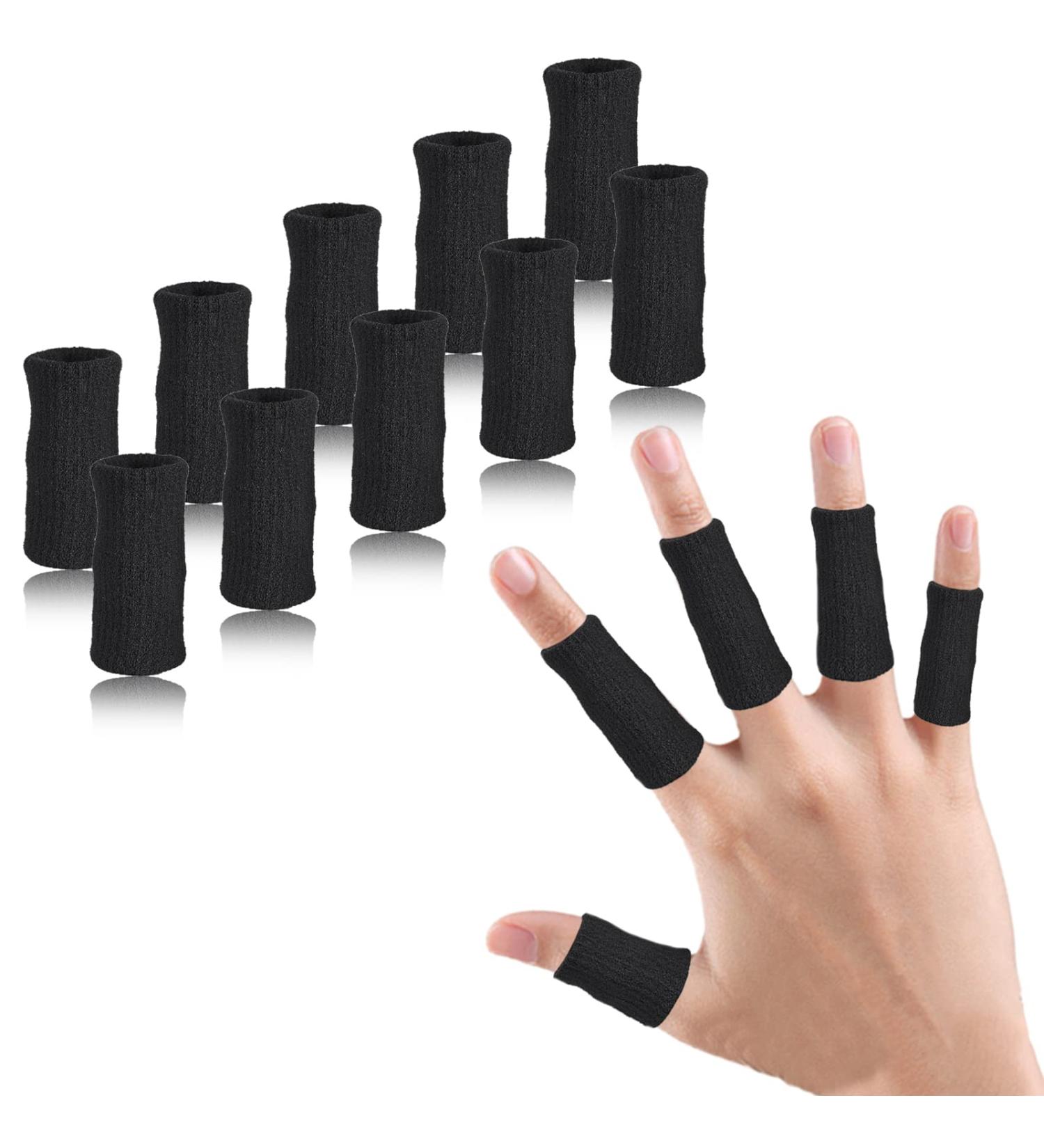 10-Piece Finger Protection Bandages for Injury Relief - Stretchy Black Finger Support for Arthritis & Swelling | Ednyzakrn - Buy Online on GoSupps.com