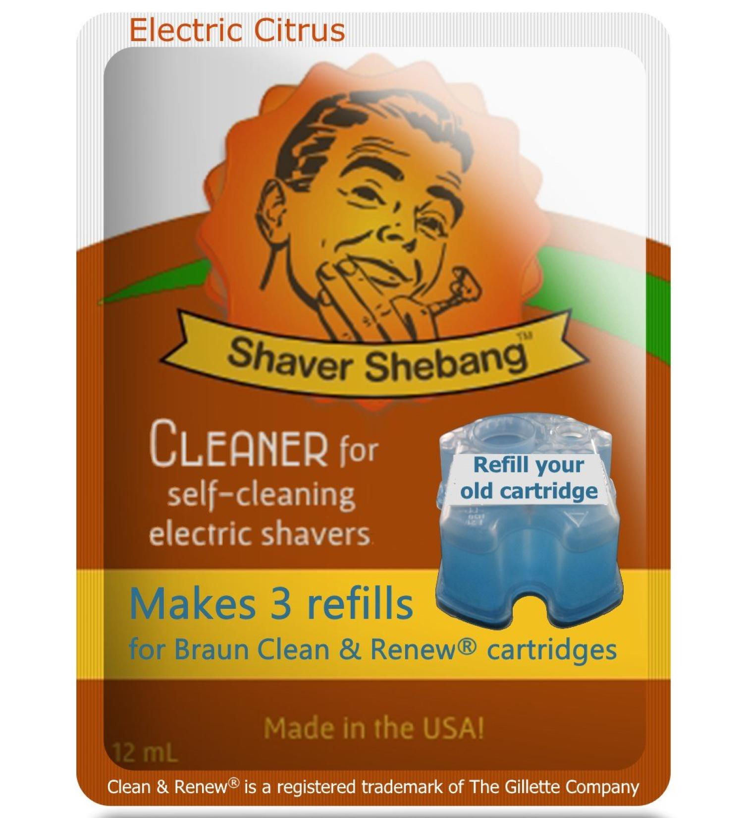 3 Pack Shaver Shebang Citrus Cleaner 9 Refills for Braun Clean & Renew Cartridges | Made in USA - Buy Online on GoSupps.com
