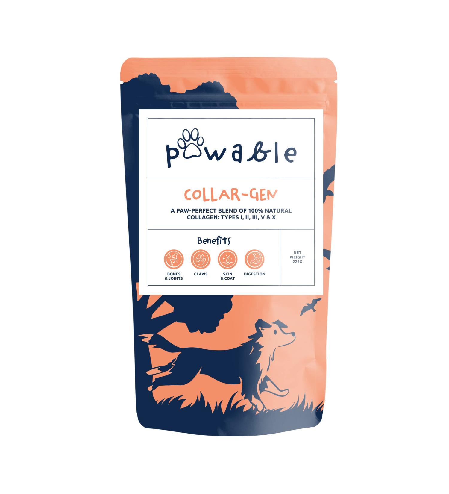 | Pawable | Collagen for Dogs Joints | Unique Dog Collagen Blend | Scientifically Proven Joint Supplement for Dogs | 225g Powder Single Pack - Buy Online on GoSupps.com