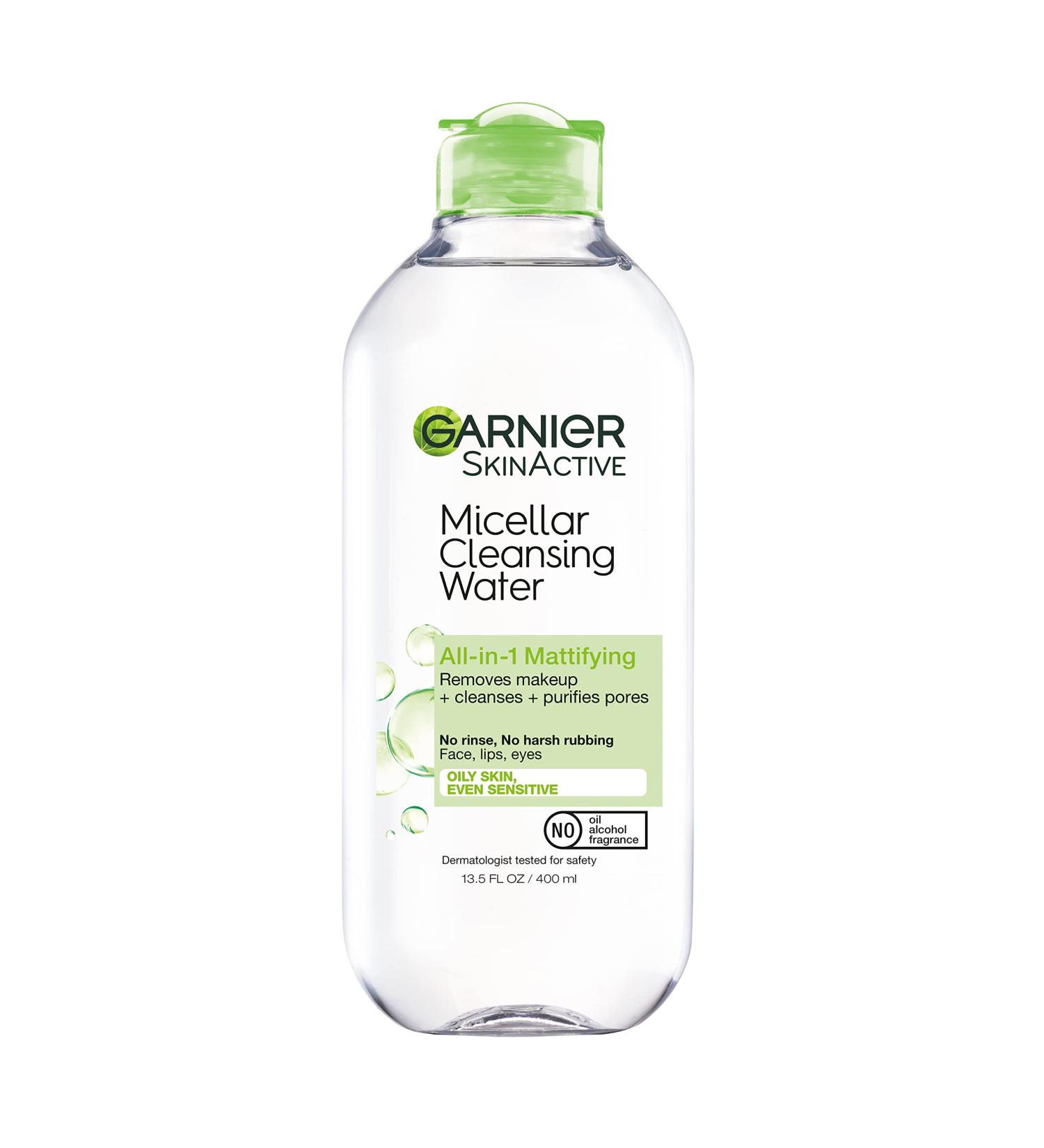 Garnier SkinActive Micellar Cleansing Water 13.5 fl oz - Oily Skin Makeup Remover & Cleanser - Buy Online on GoSupps.com