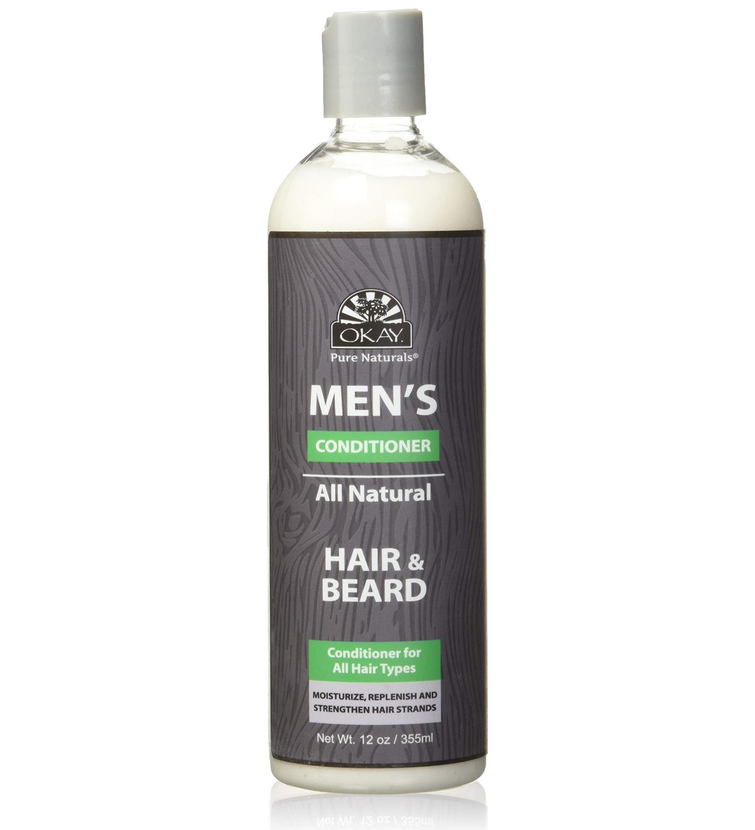 Okay Men's All Natural Hair & Beard Conditioner - 12 Fl Oz | Nourish & Hydrate for Healthier Hair - Buy Online on GoSupps.com