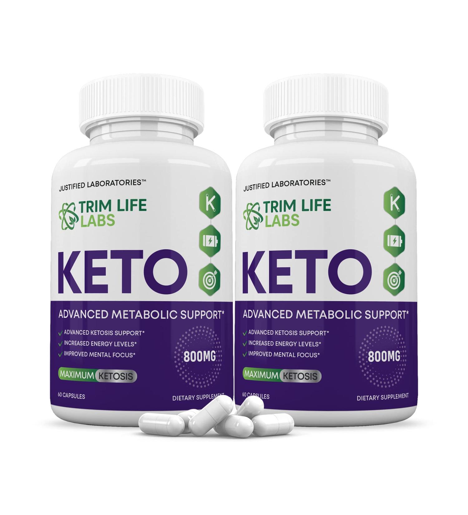 Trim Life Labs Keto Pills with Apple Cider Vinegar & goBHB Exogenous Ketones - 2 Pack (120 Capsules) - Ketosis Support for Men & Women - Buy Online on GoSupps.com