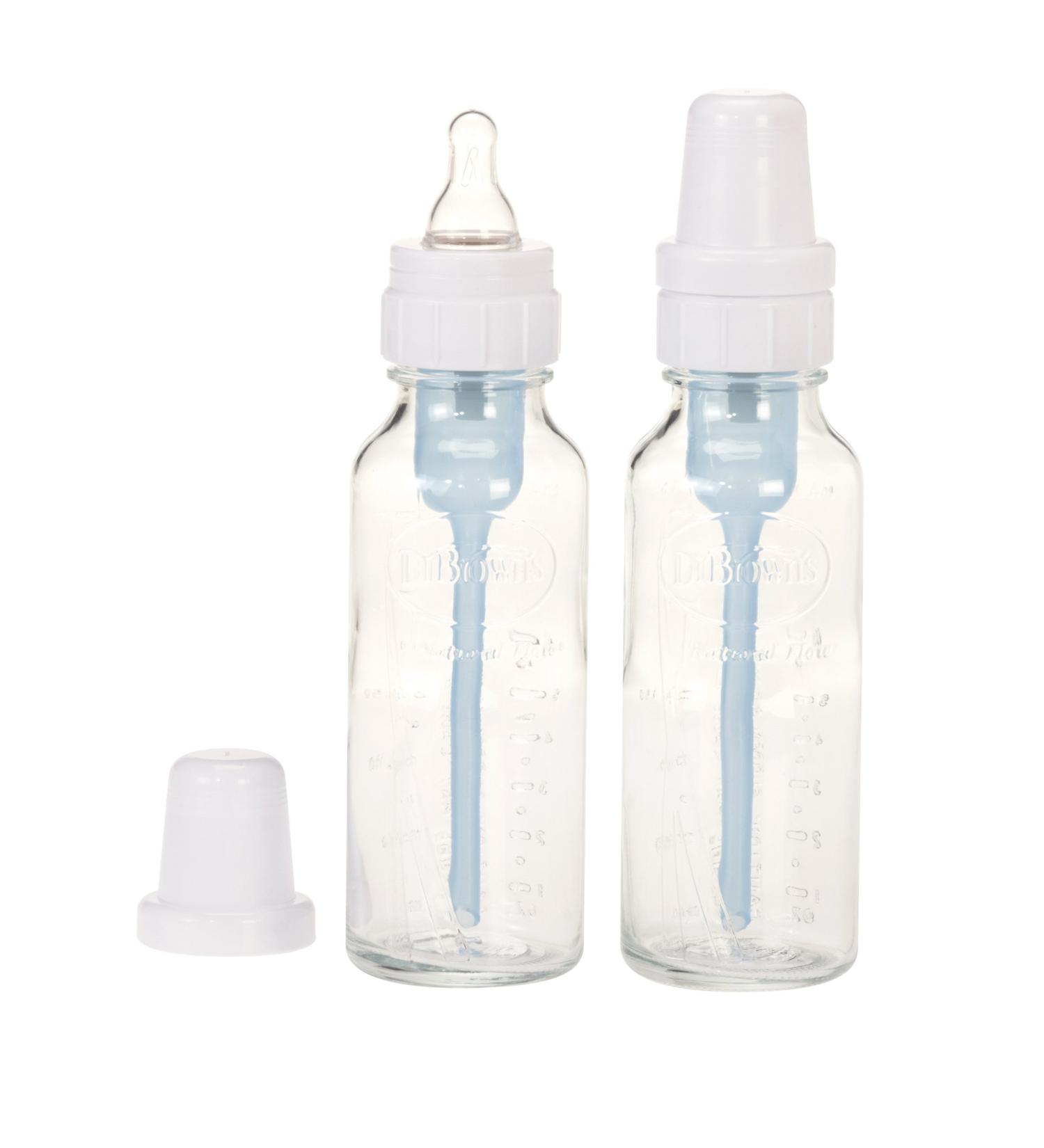 Dr. Brown's Natural Flow Standard Glass Bottles 8 Ounce 2-Count (Discontinued by Manufacturer)