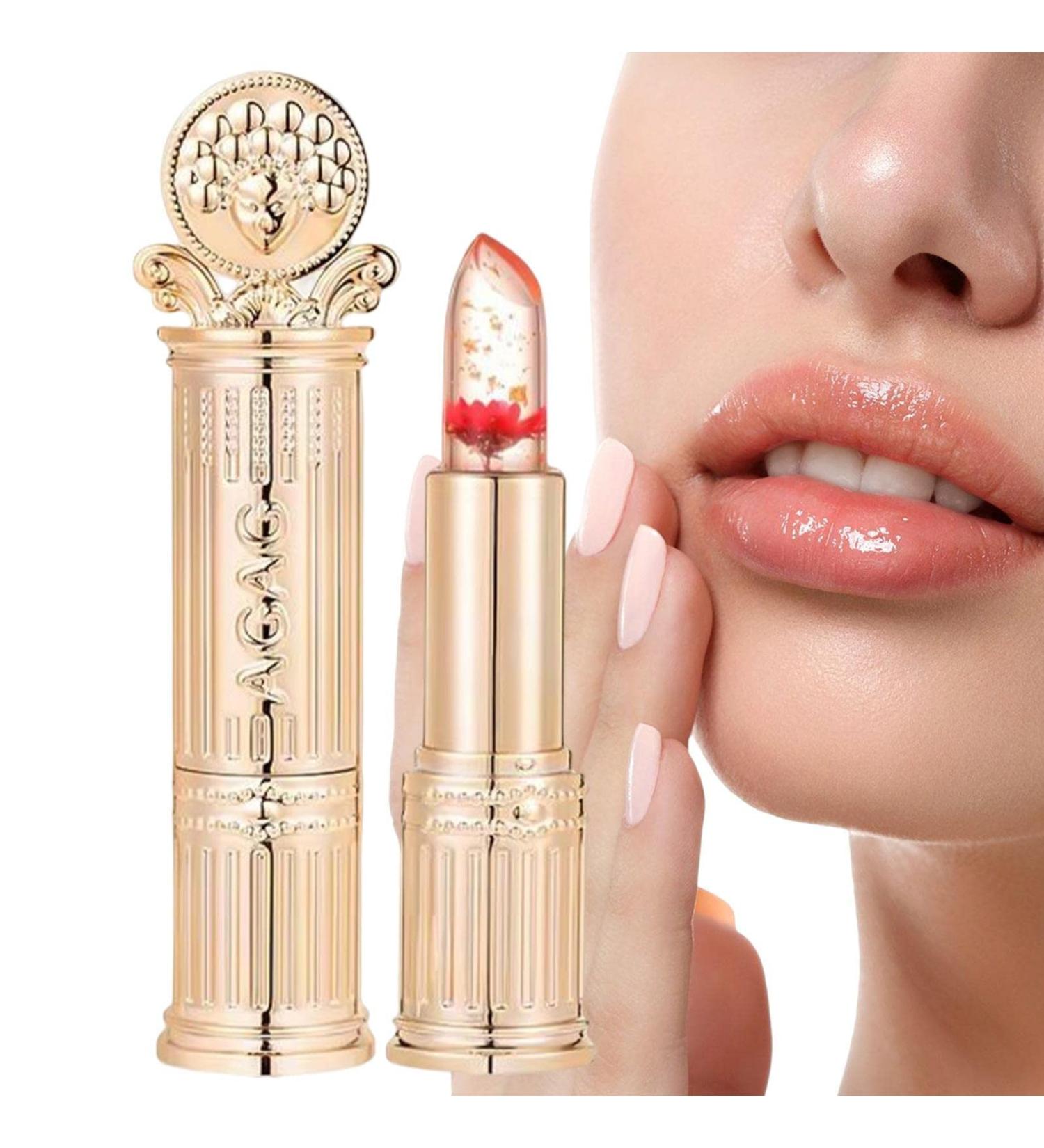 Flower Jelly Lipstick PH Color Change Day and Night Use Moisturizing Flower Lip Volume Easy to carry lip gloss for women and girls Tebinzi Pink - Buy Online on GoSupps.com