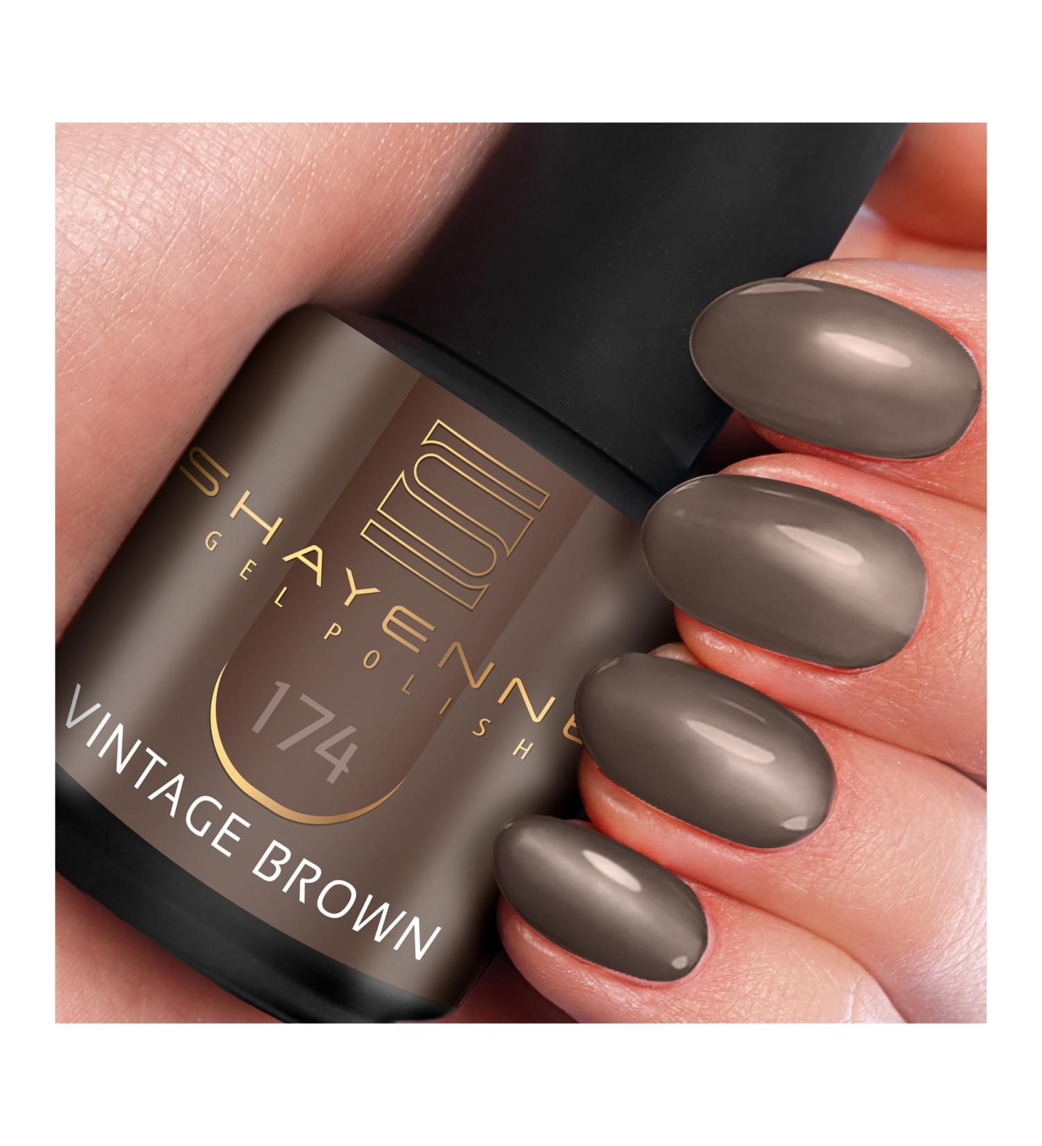 SHAYENNE Made in Germany Shellac Gel Nail Polish 15 ml for UV LED Lamp | 174 Vintage Brown | Gel Nail Polish for UV Nail Lamp | LED Nail Polish Gel Polish Nail Gel - Buy Online on GoSupps.com