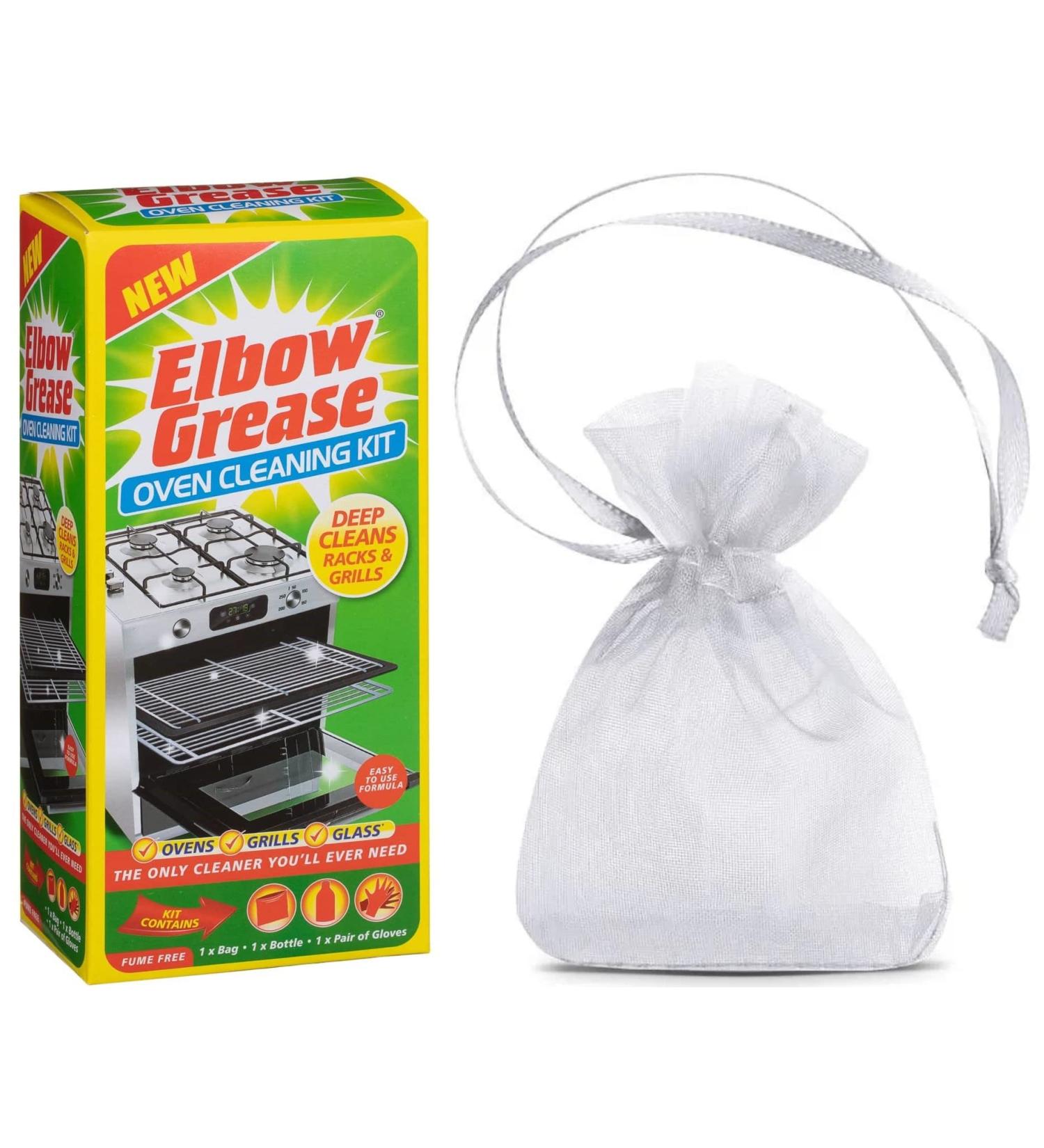 Elbow Grease Oven Cleaning Kit 500ml Contains: 1 x Bottle 1 x Bag 1 X Pair of Gloves + Our Gift for You: Organza Bag Size: 9x7x0.1cm - Buy Online on GoSupps.com