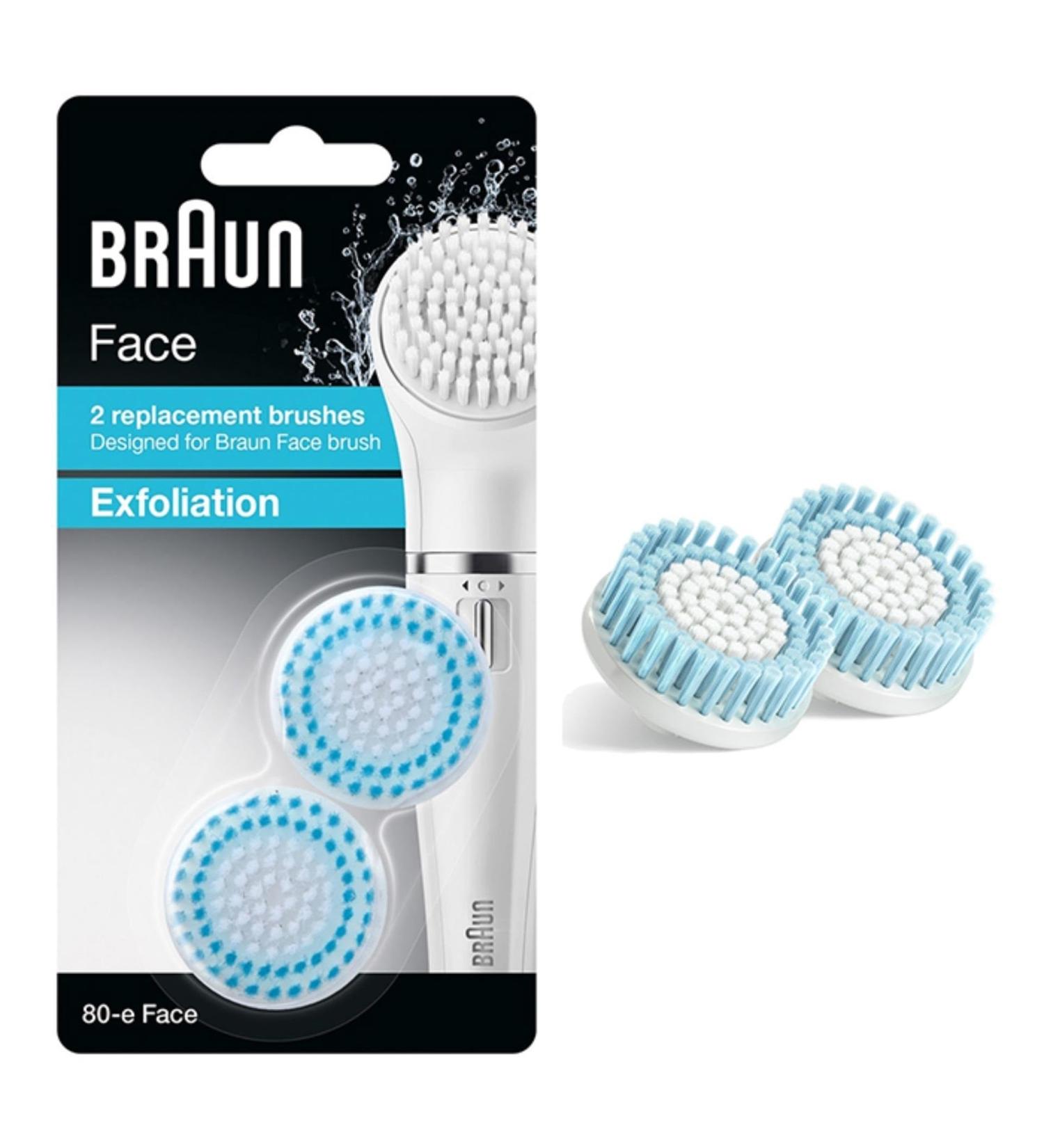 Braun Face Replacement Brushes Peeling 80-e for Braun facial cleansing devices 2 pieces