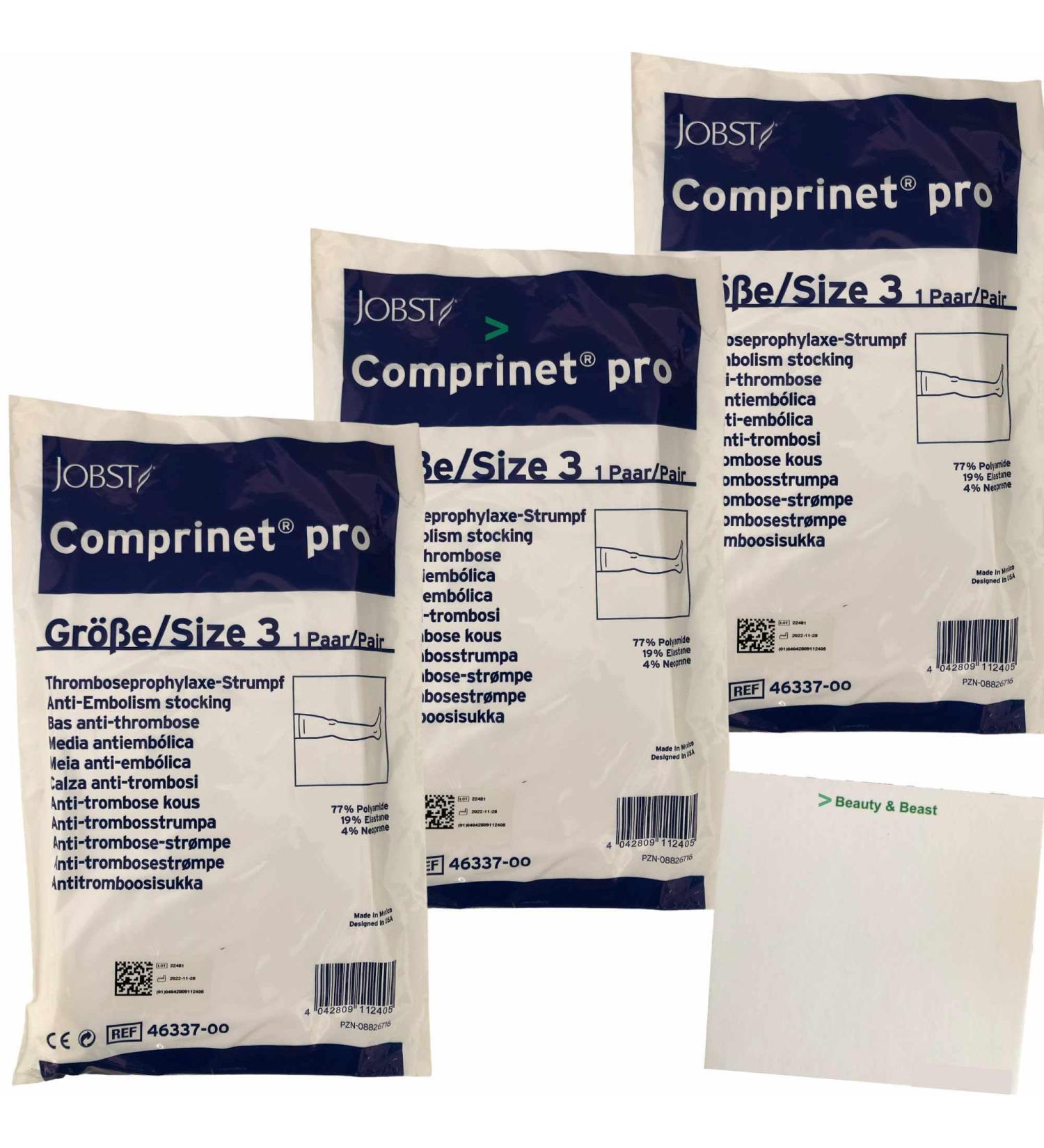 Comprinet Pro Anti-Thrombosis Compression Stockings - Thigh-Length Pack of 3 (Size 3) Enhanced Circulation Ideal for Travel & Recovery - Buy Online on GoSupps.com