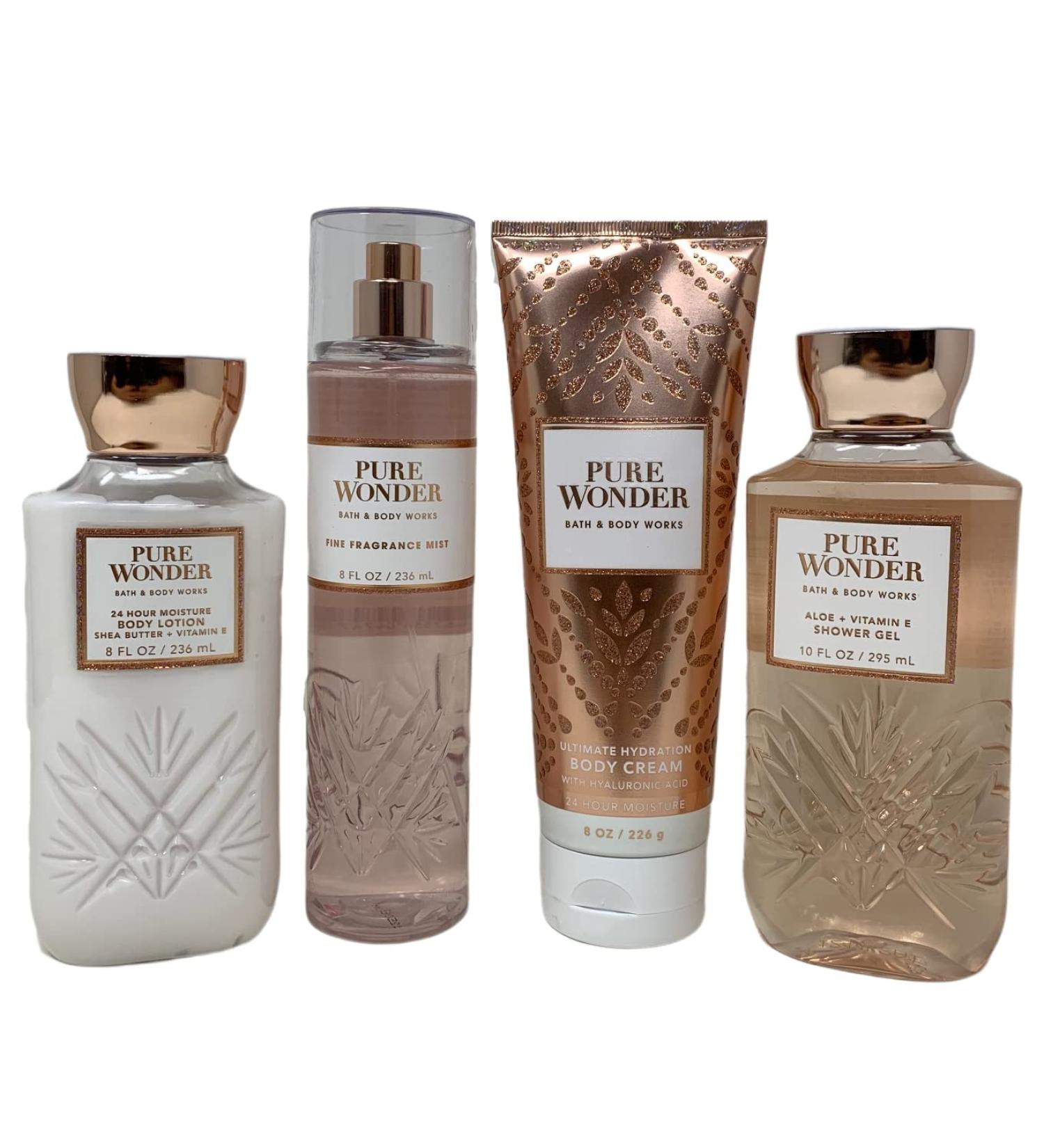 Bath & Body Works PURE WONDER Deluxe Gift Set - Fragrance Mist, Body Cream, Lotion, Shower Gel - Full Size - Buy Online on GoSupps.com