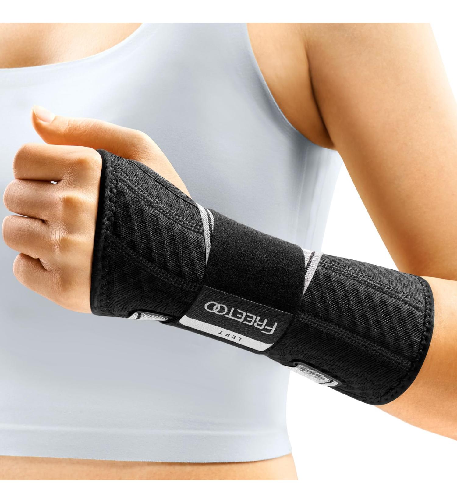 Freeetoo Light-Pass Shape Wristwear - Bionic Carpal Tunnel Rail & One-Step Wrist Bandage for RSI - Extended Splint for Men & Women L/XL - Left Hand (Black & Gray) - Buy Online on GoSupps.com