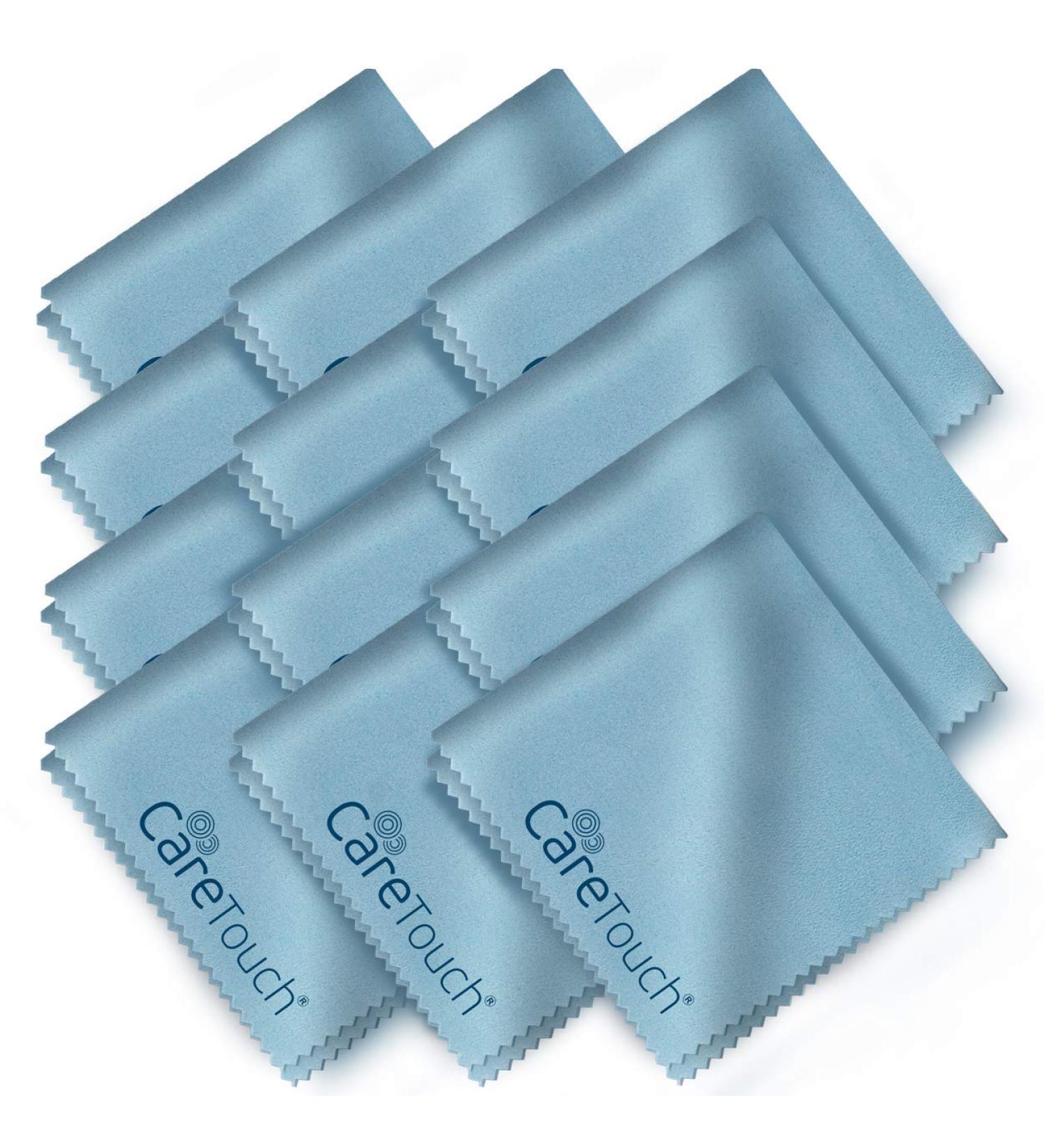 Care Touch Microfiber Cleaning Cloths 12 Pack - Lint Free for Glasses, Screens, Lenses - 6x7 Blue - Buy Online on GoSupps.com
