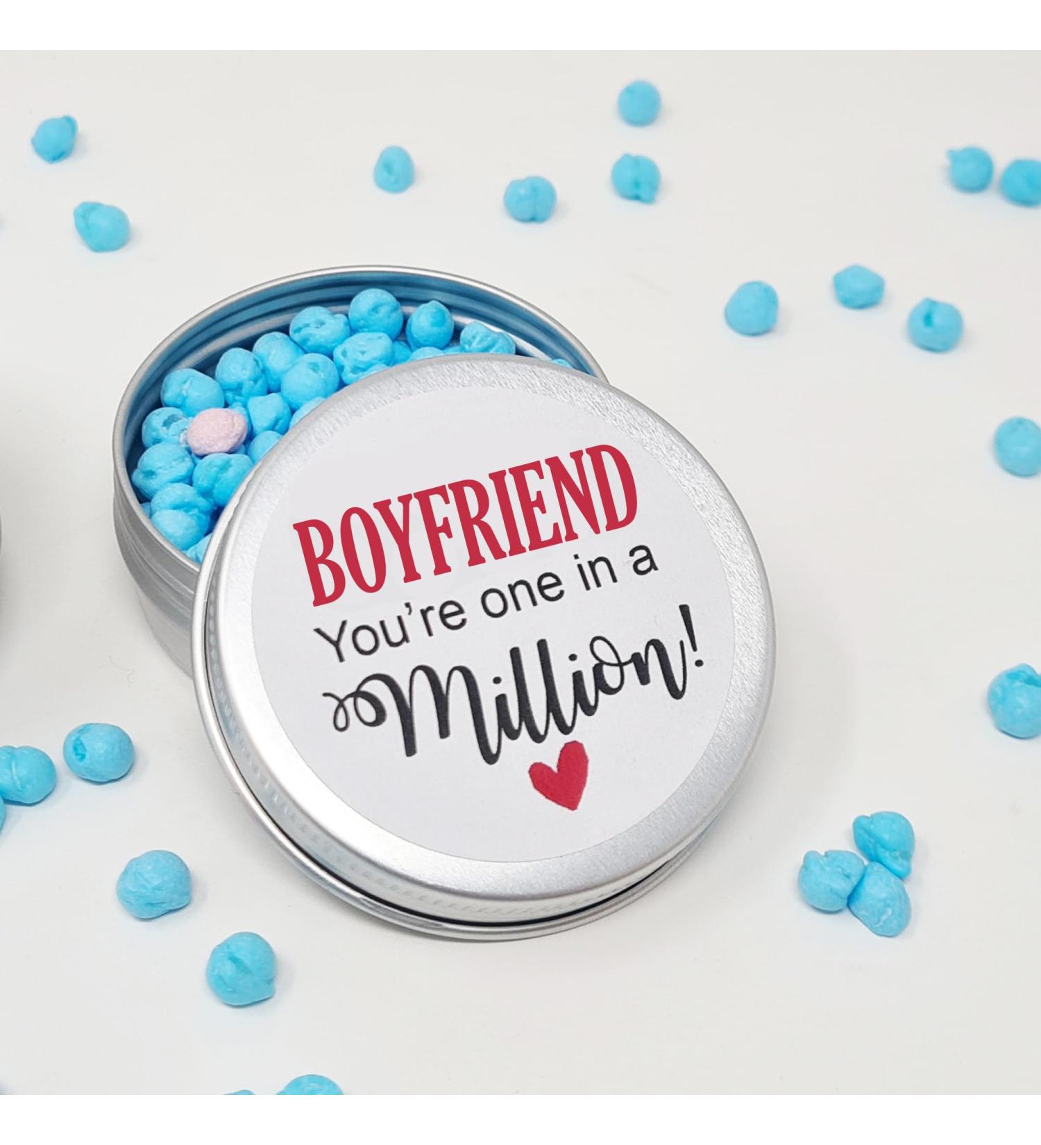 Personalised Valentine Gift - for Him Her Boyfriend Husband Girlfriend You're One In A Million Happy Birthday Valentines Thank you - Boyfriend (Blue & 1 Pink)
