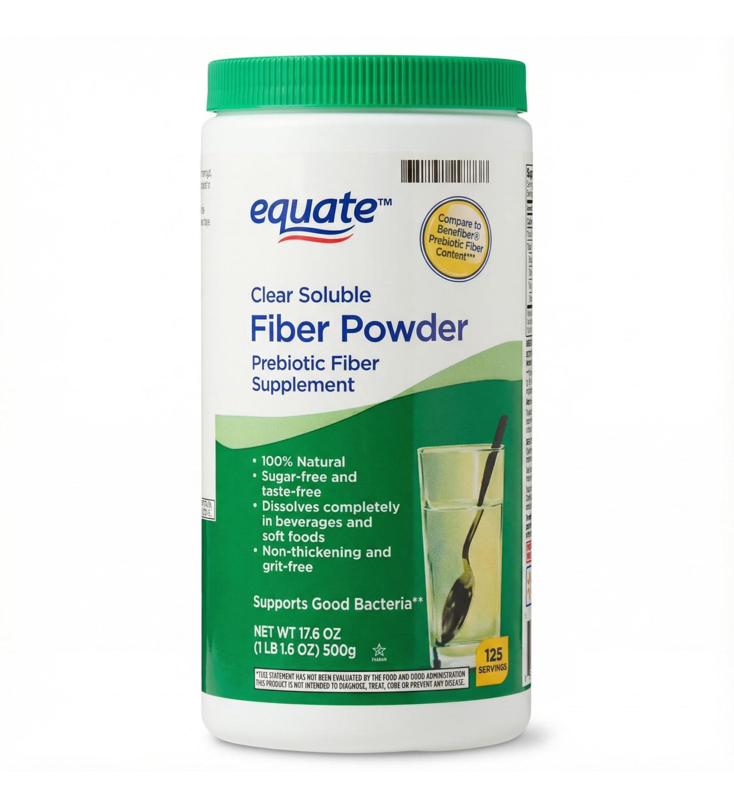 Fiber Powder 17.6 oz - 125 Servings Daily Fiber Soluble Supplement Powder Unflavored Easy Blend for Foods and Beverages - Buy Online on GoSupps.com