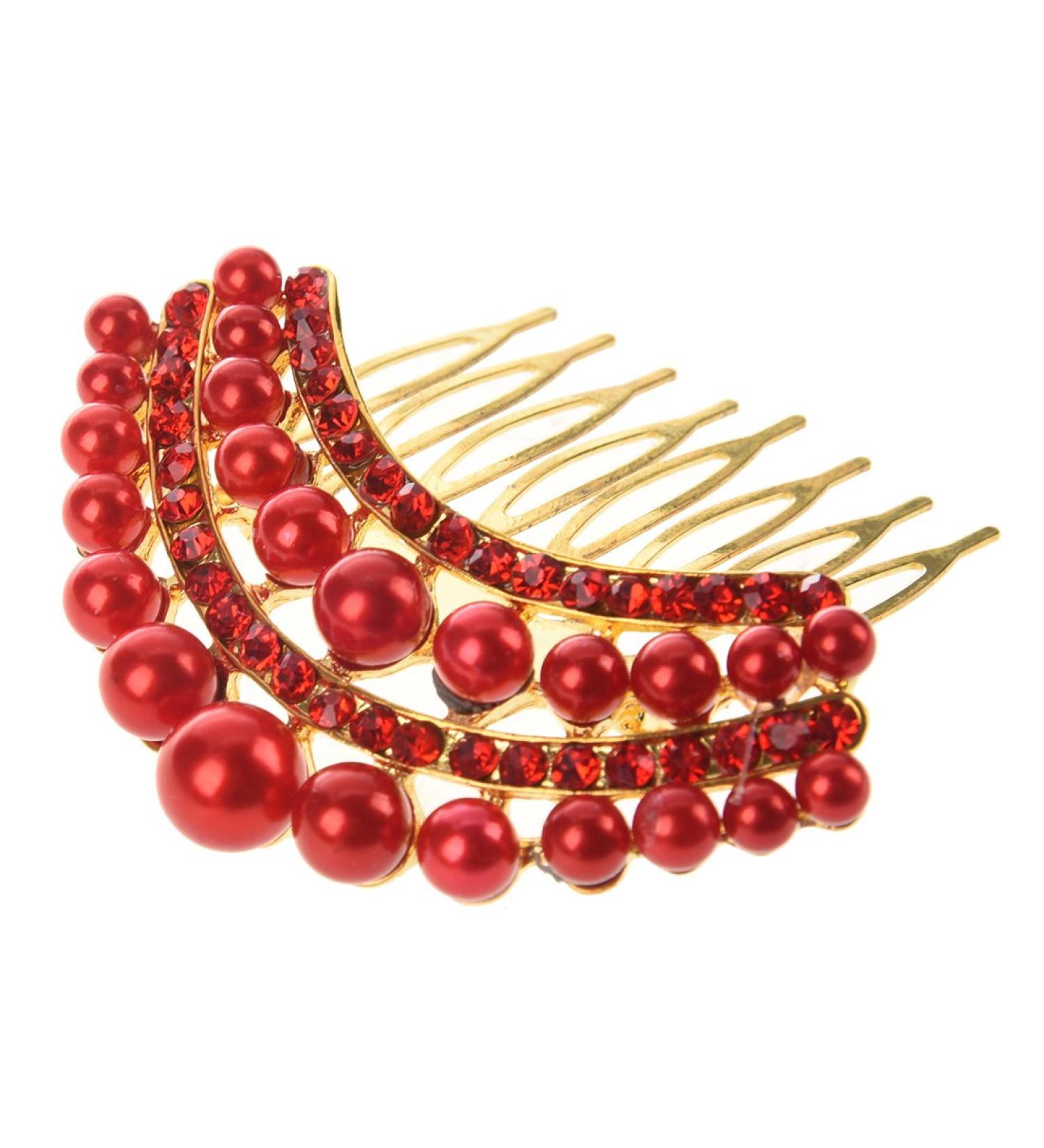 Bstepompre STUNNING BRIDAL WEDDING Crystal Pearl RHINESTONES HAIR COMB CLIP - Buy Online on GoSupps.com