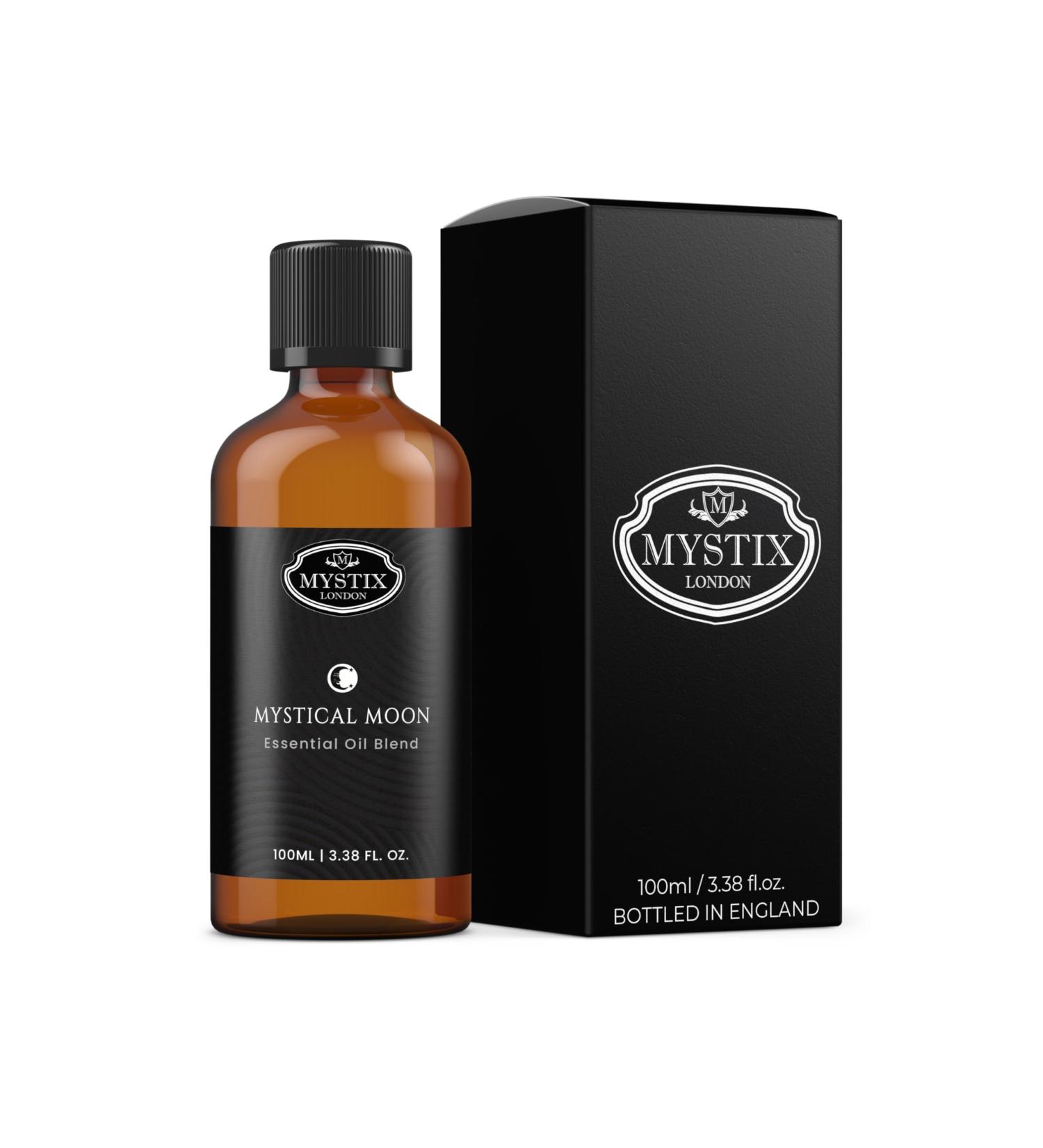 Mystix London | Mystical Moon | Spiritual Pure & Natural Essential Oil Blend 100ml - for Diffusers Aromatherapy & Massage Blends | Perfect as a Gift | Vegan GMO Free - Buy Online on GoSupps.com