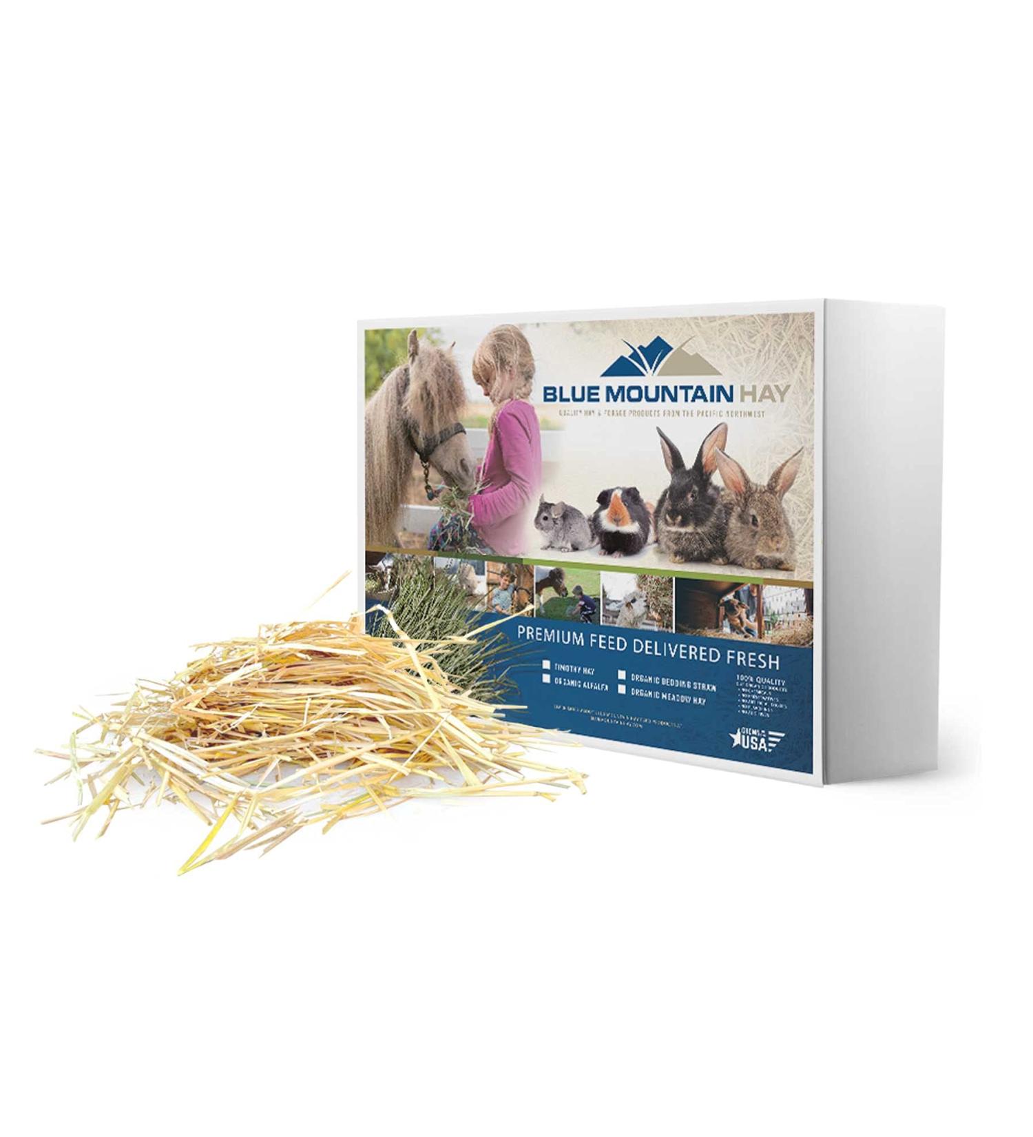 Organic Blue Mountain Hay Bedding Straw for Small Pets & Chickens - 3 lb Fresh Farm Delivery - Buy Online on GoSupps.com