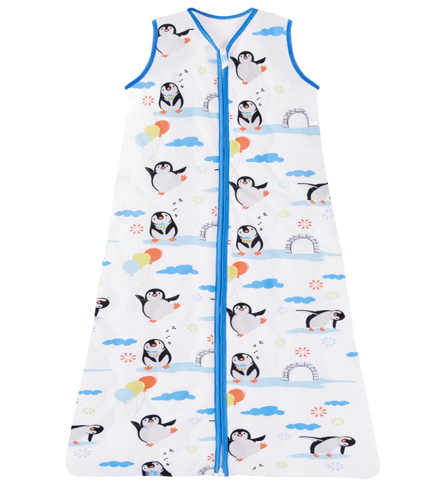 Chilsuessy 2.5 Tog Baby Sleeping Bag | Penguin Family Design | 100% Cotton Nursery Bedding | 130cm/4-6 Years | All Year Round Wearable Blanket - Buy Online on GoSupps.com