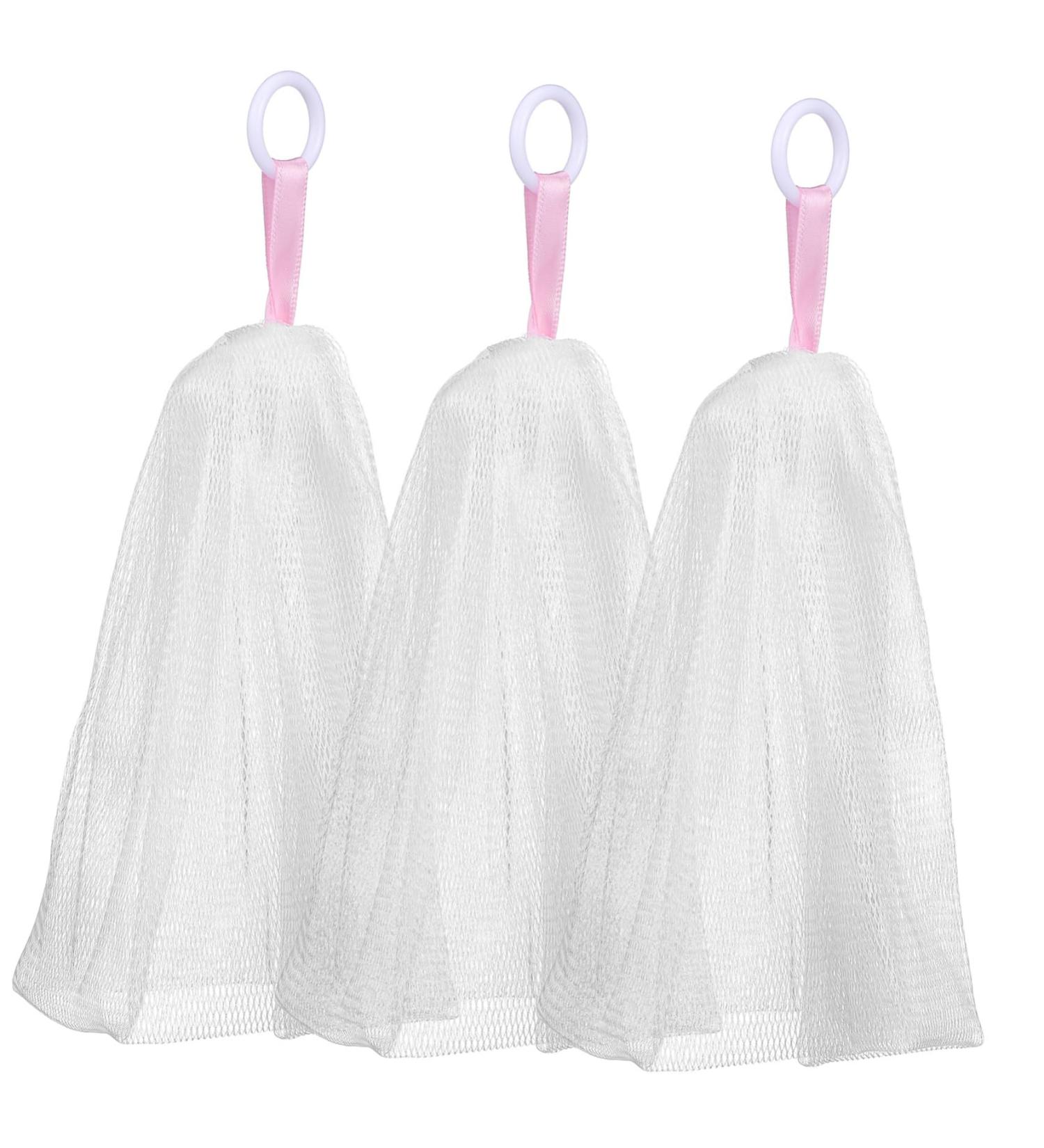 FRCOLOR Soap Saver Bag - 3 Pcs Exfoliating Foaming Net for Shower & Face Cleansing - Eco-Friendly Mesh Soap Saver | International Shipping Available - Buy Online on GoSupps.com