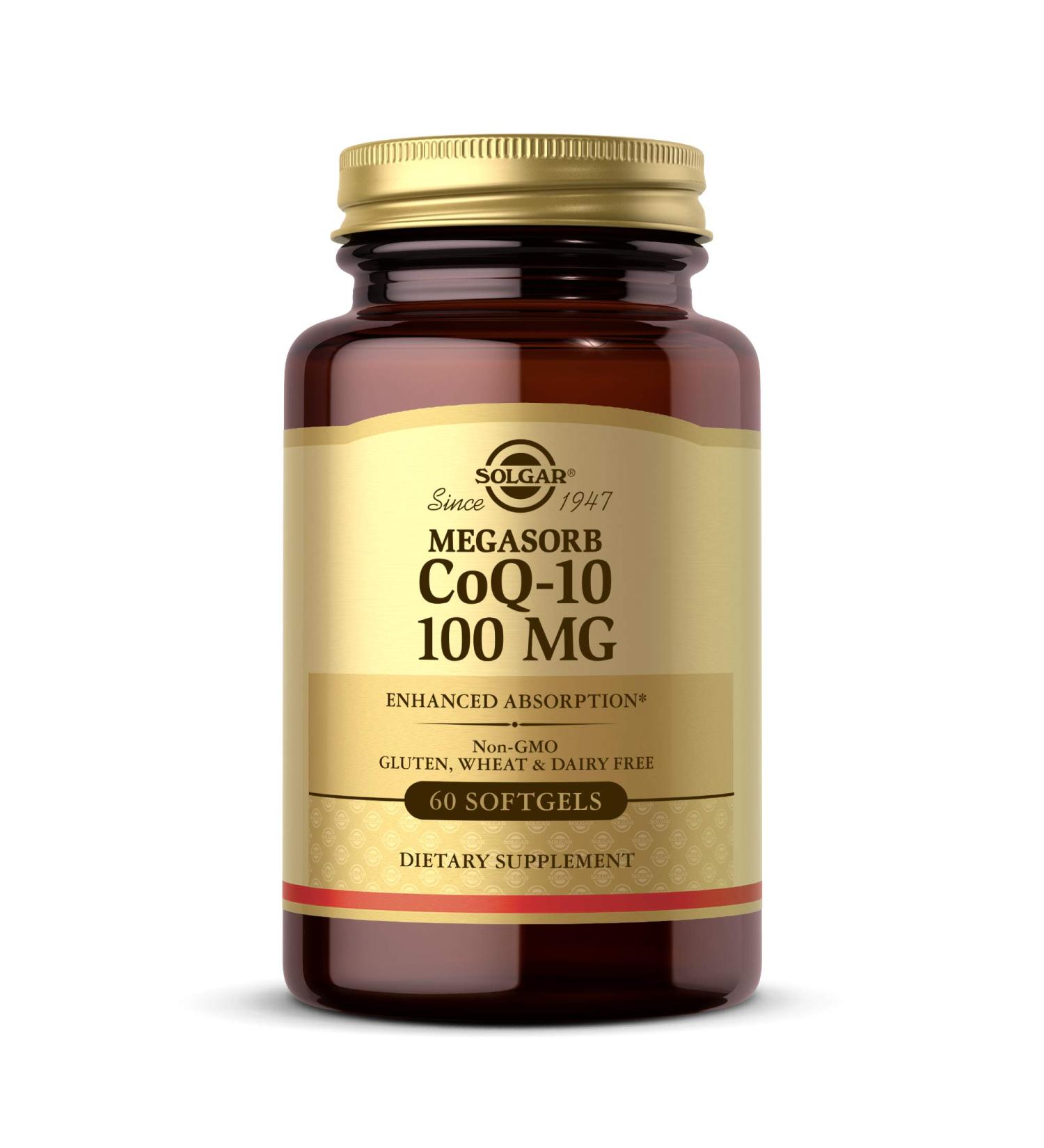 Solgar Megasorb CoQ-10 100 mg â€“ 60 Softgels for Heart Health & Energy Support - Buy Online on GoSupps.com
