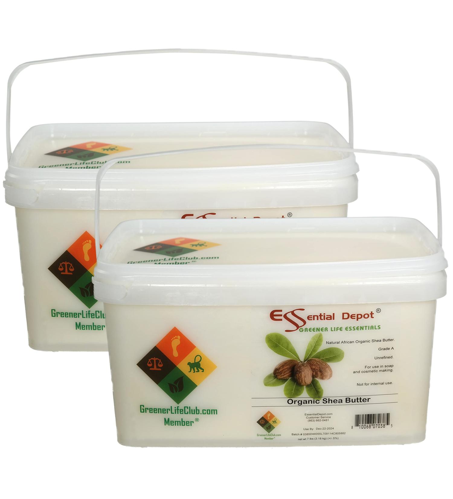 Organic Grade A Unrefined Shea Butter - 14 lbs in 2 x 7lb Greener Life Boxes - Buy Online on GoSupps.com