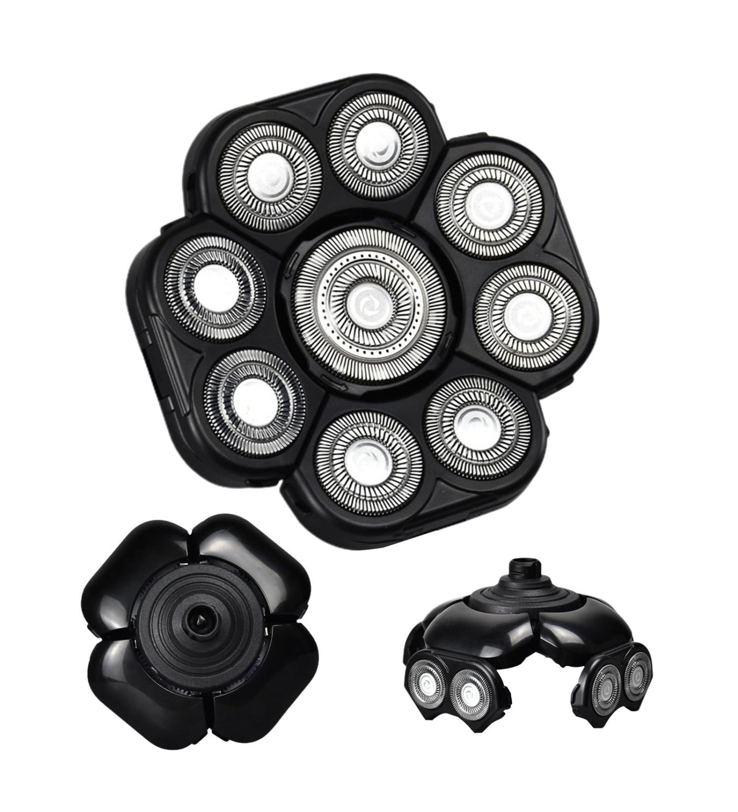 T tes de rechange pour rasoir Fixation lectrique 9 t tes lames universelles double anneau vitesse extr me couteaux flottants tanches | Toilettage de pr cision pour hommes rasage sec et hu Black - Buy Online on GoSupps.com