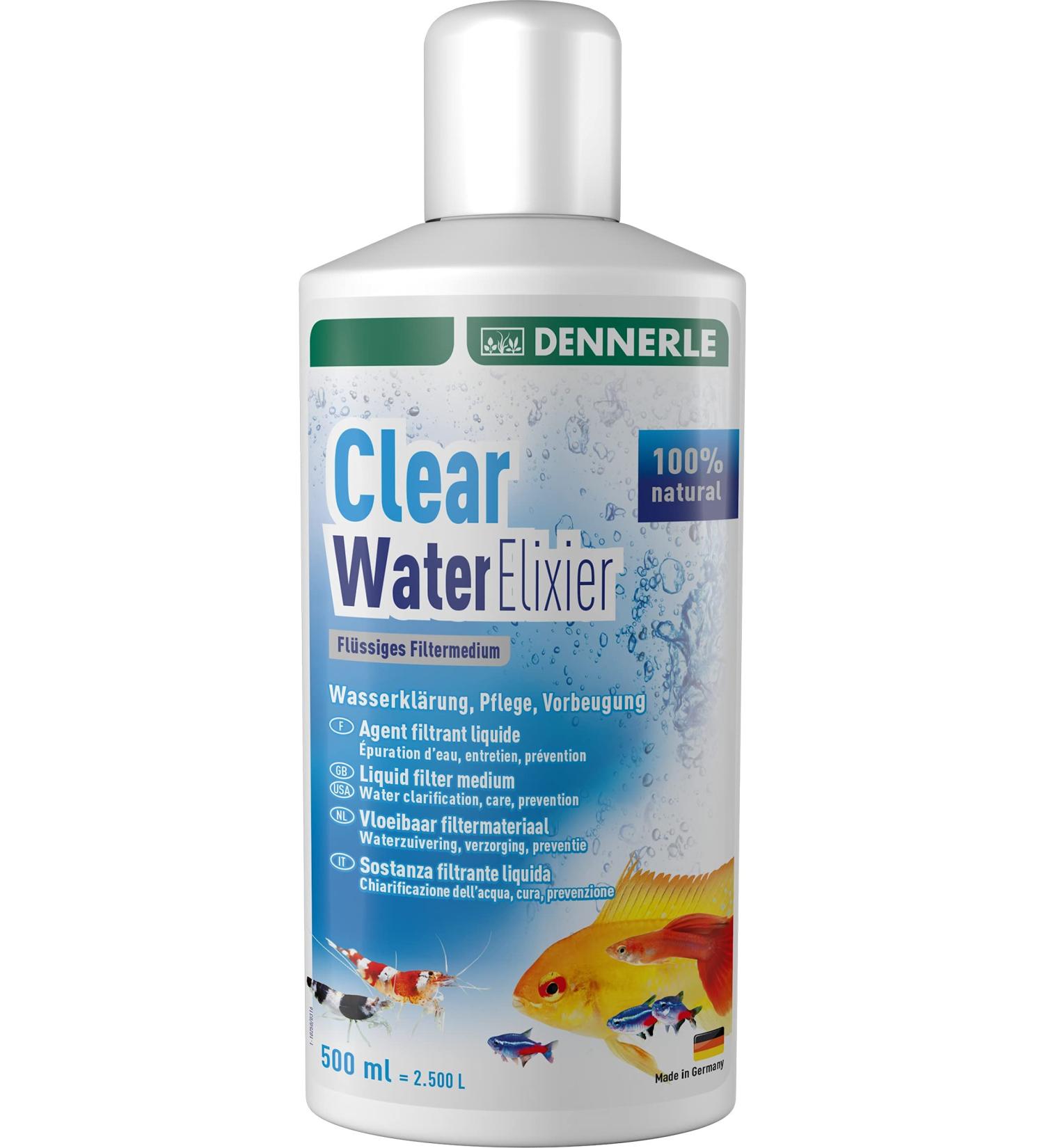 Dennerle Clear Water Elixier liquid filter medium for water Declaration care and prevention water supply for aquarium water (500 ml)