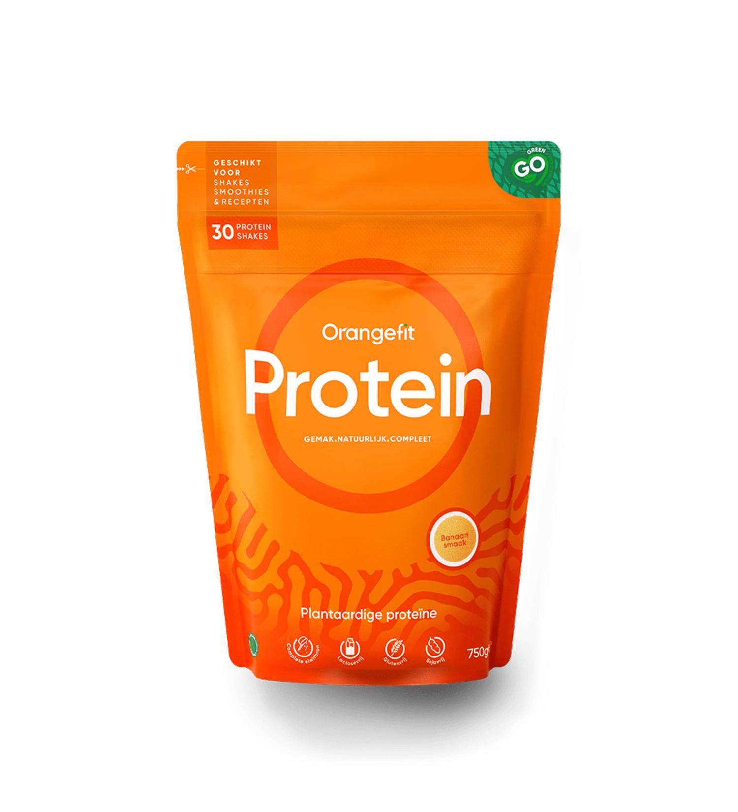 Orangefit Vegan Protein Banana - 750g - High Quality Protein Powder with Pea Protein - Gluten Free Natural and High in Protein - Sports Food - Buy Online on GoSupps.com