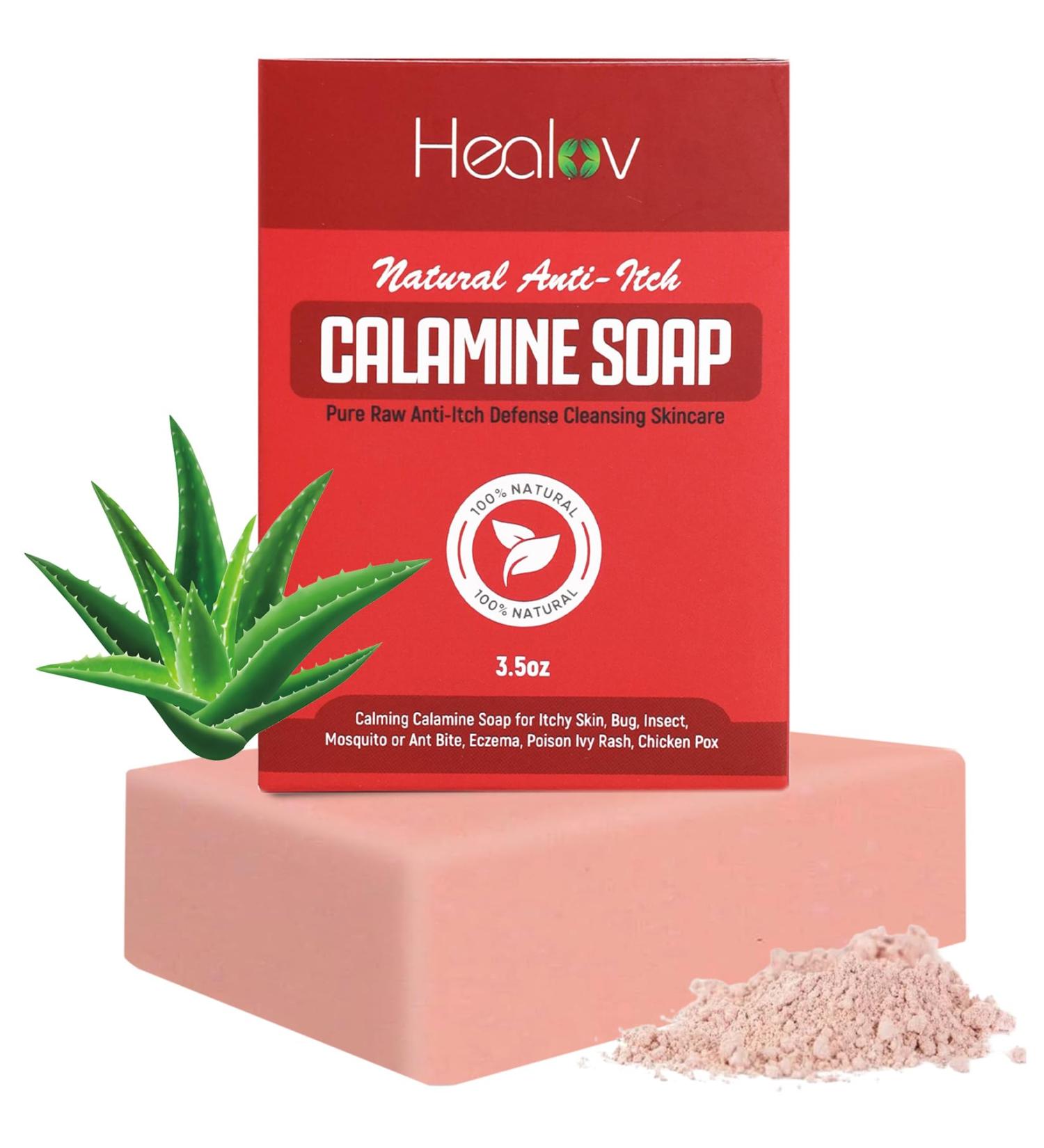 Calamine Soap Bar for Itching Relief | All-Natural Anti-Itch Cleansing for Eczema Insect Bites & More - Buy Online on GoSupps.com