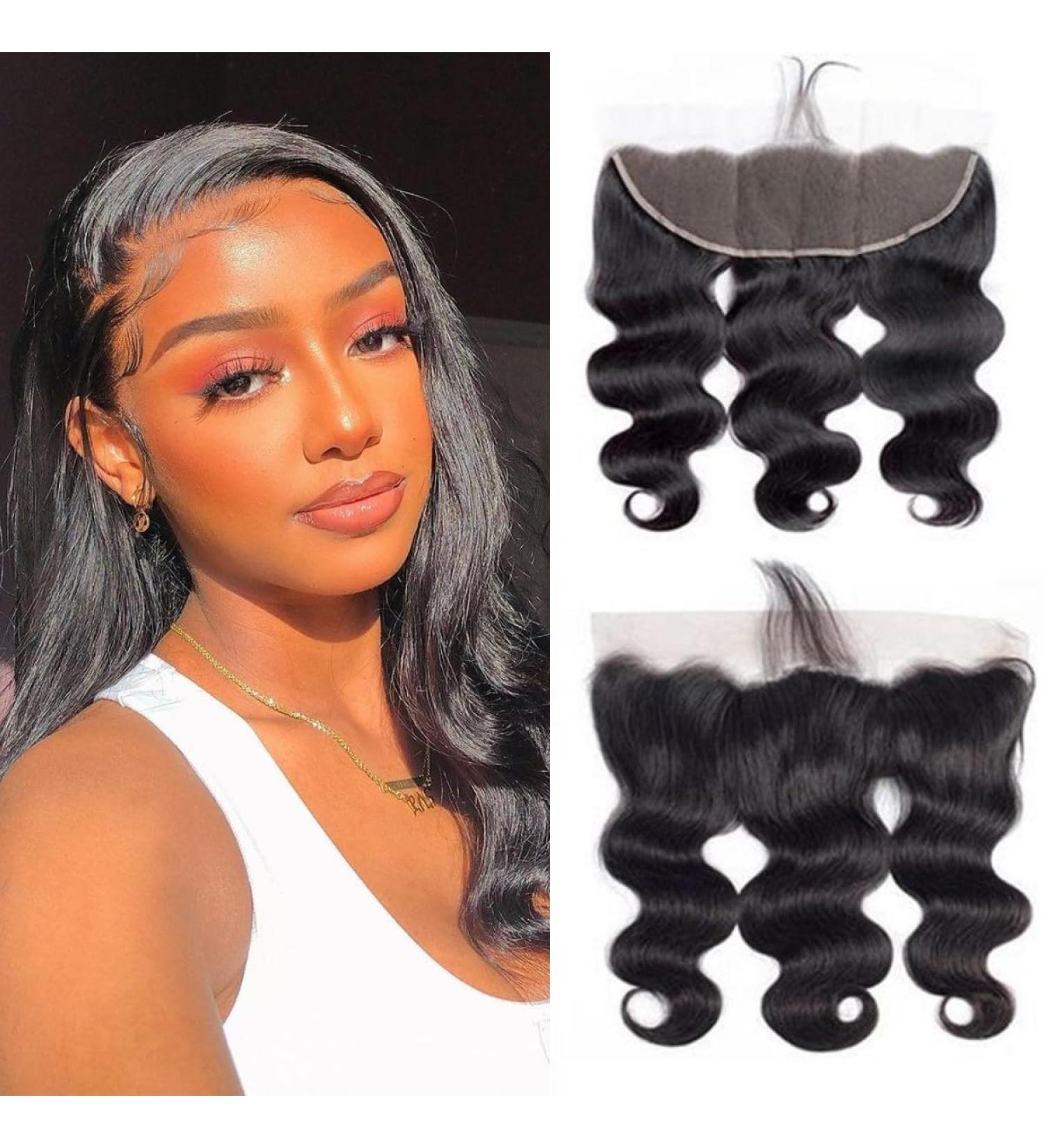 13X4 Frontal Hd Lace Frontal Closure Human Hair Body Wave Only Ear To Ear Closure Free Part Pre Plucked With Baby Hair 150% Density 12A Virgin Natural Black (20Inch 13X4 Body Wave Frontal) 20 inch 13X4BW-Natural Color - Buy Online on GoSupps.com