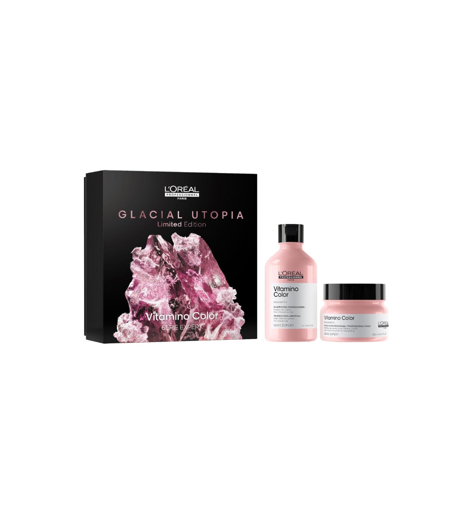 L'Or al Professionnel Vitamino Color Gift Set Color Fixing Routine Colored & Highlighted Hair Lacking Shine Shampoo + Mask Duo Serie Expert Limited Edition - Buy Online on GoSupps.com