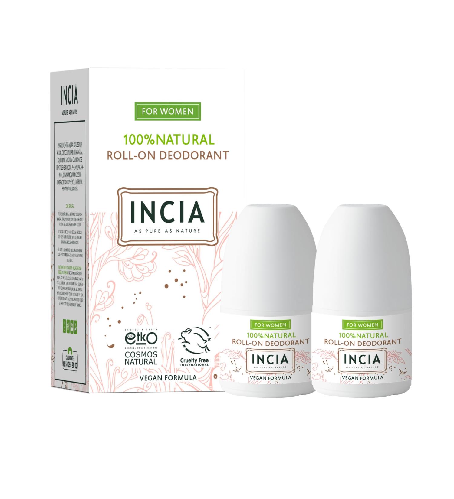 Incia Natural Deodorant | Vegan | Aluminum Free Deodorant for Women | Fresh |Cruelty Free Paraben Free Natural Fragrance (Pack of 2) Women 1.76 Fl Oz (Pack of 2) - Buy Online on GoSupps.com