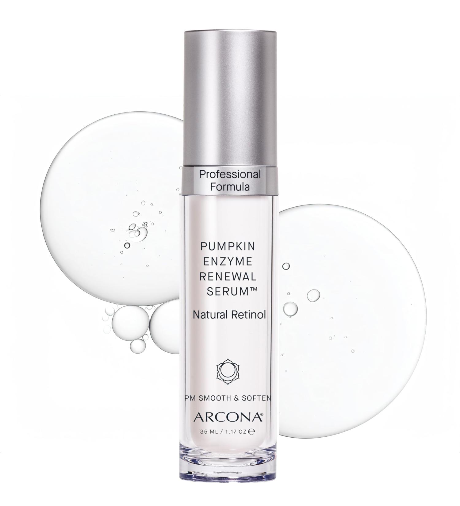 ARCONA Pumpkin Enzyme Glow Serum Transforms Dull Skin Overnight with Plant-Based AHAs & Natural Retinol | Reveals a Brighter Smoother Complexion | Gentle Retinol Serum for Face 1.17 fl oz - Buy Online on GoSupps.com