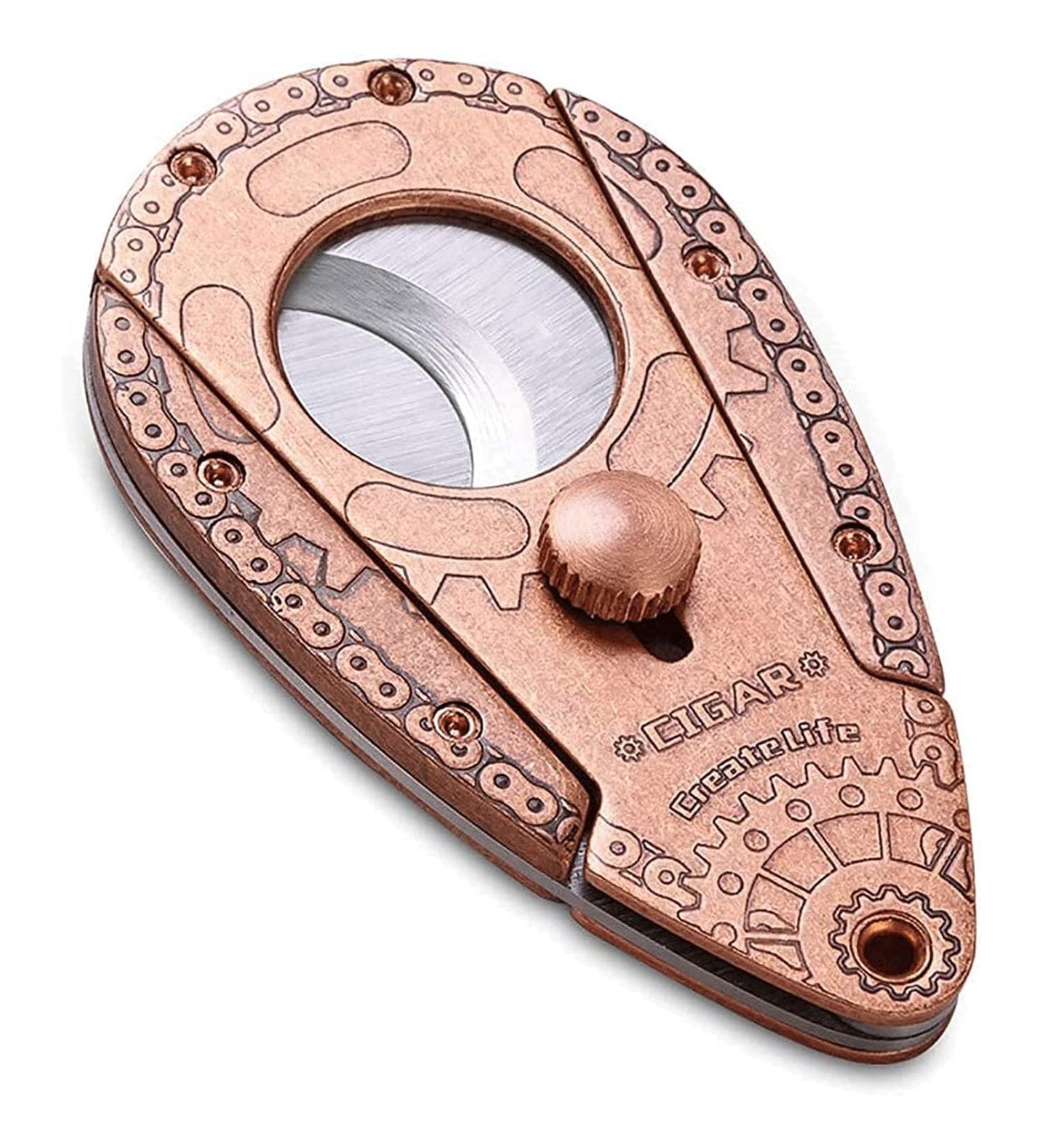 Feilx Cigar Cutter Stainless Steel Blades Attractive Gift Box Ergonomic Design Secure-Lock Spring-Loaded - Buy Online on GoSupps.com