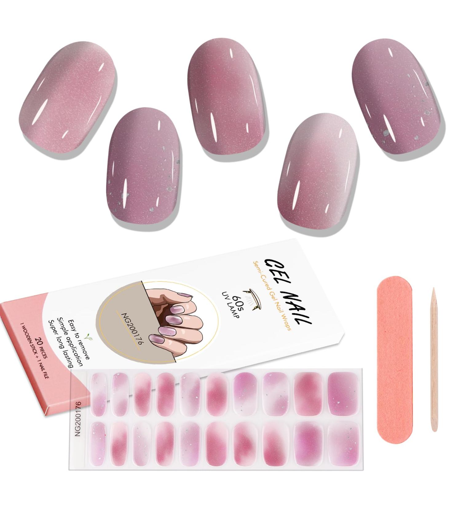 Kalolary Gel Nail Polish Strips - Full Nail Wraps Decal Set for Women/Girls - Semi Cured, Waterproof & Easy Application - Includes Nail File & Stick - UV/LED Lamp Required (10 pcs) - Buy Online on GoSupps.com