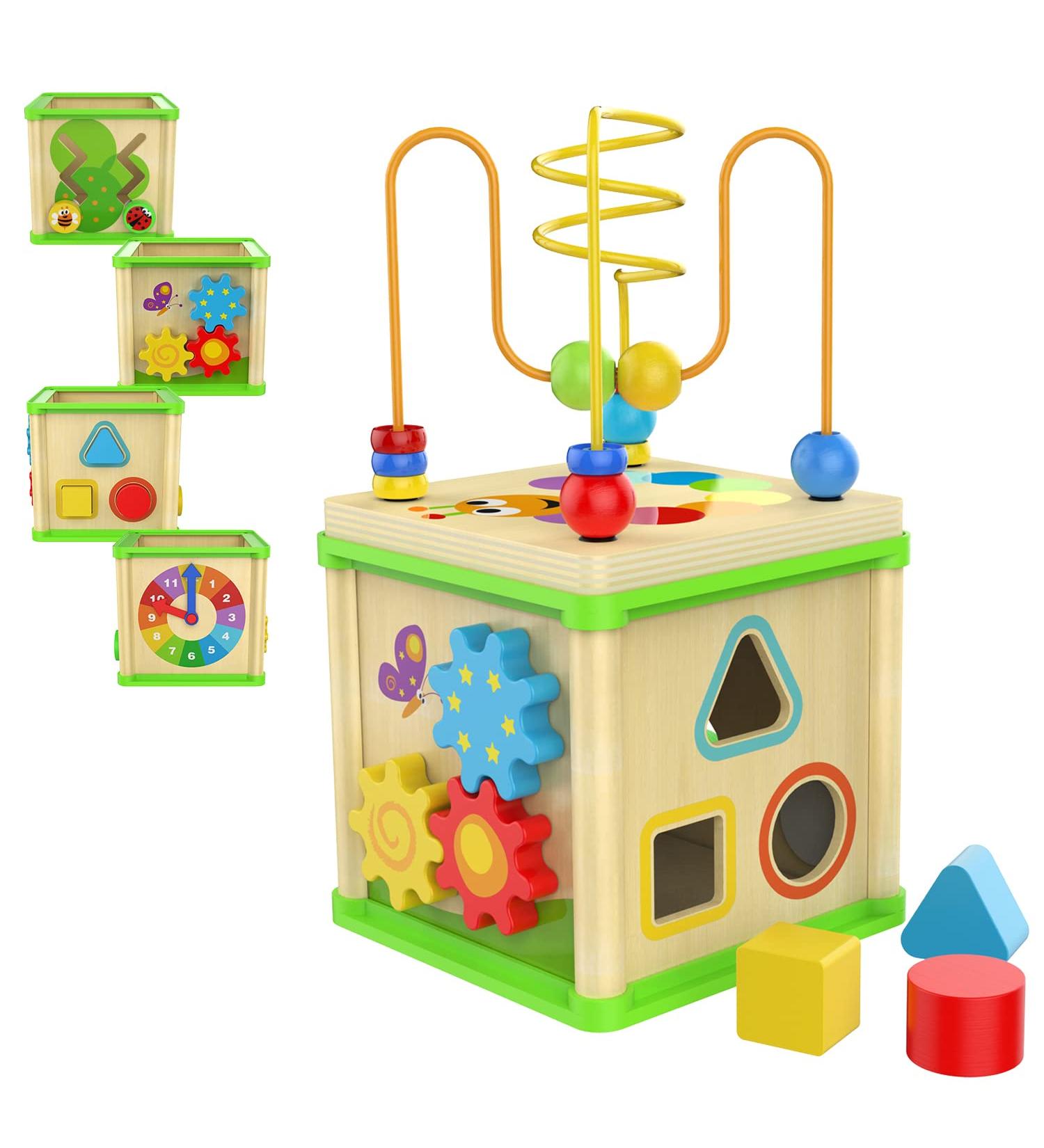 Top Bright Motoric Cube 5-in-1 Wooden Activity Game Center for Kids 1 Year & Up | Educational Gifts for Boys & Girls - Buy Online on GoSupps.com