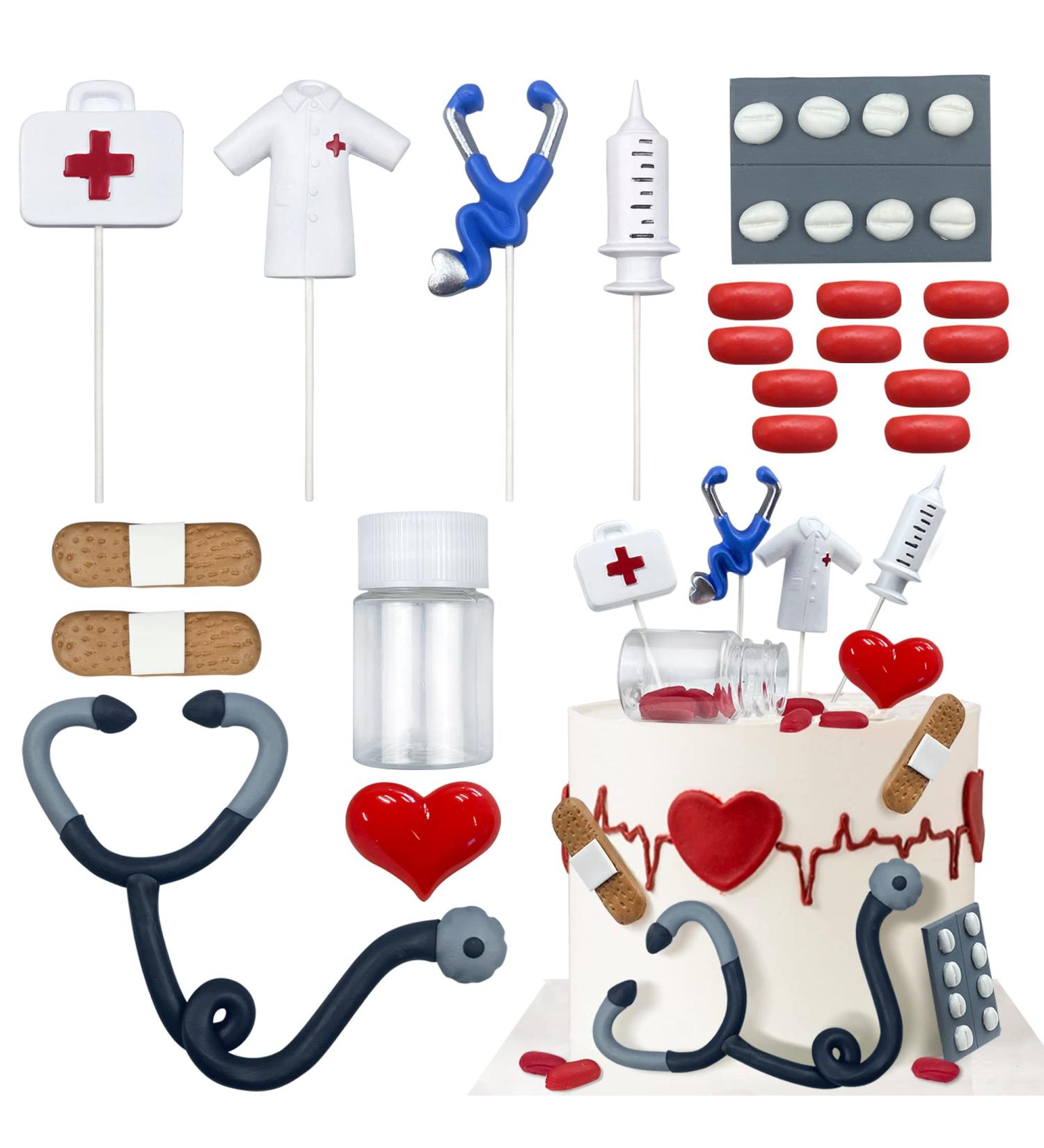 Nurse Cake Topper Nursing Cupcake Toppers Nurse Graduation Cake Decorations RN Theme Party Favors Nurse Decorations for Nursing Graduation Party Doctor Nurse Party Supplies (A) - Buy Online on GoSupps.com