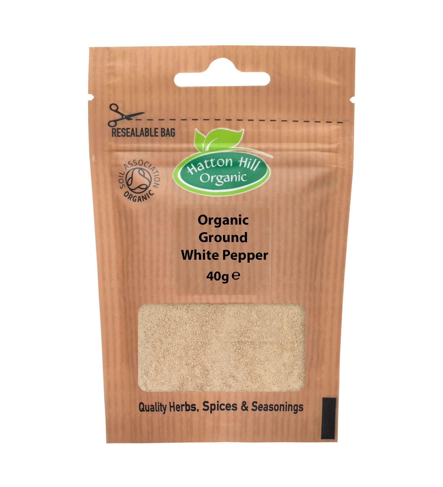 Certified Organic Ground White Pepper 40g by Hatton Hill Organic - Buy Online on GoSupps.com