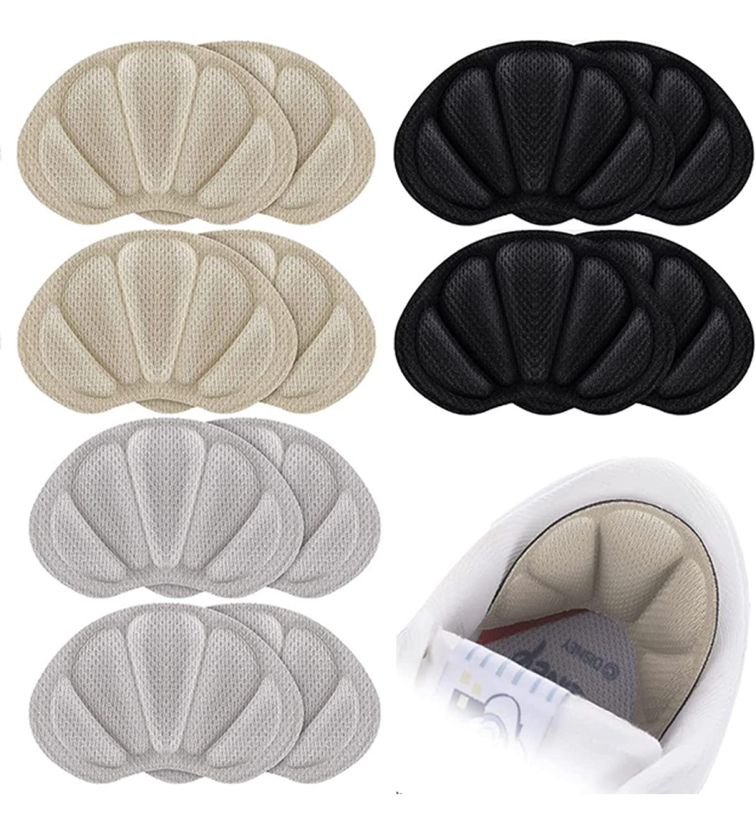 Tsathoggua Heel Cushion Inserts - Self-Adhesive Grips for Improved Shoe Fit - 6 Pairs (Black Grey Beige) - Buy Online on GoSupps.com