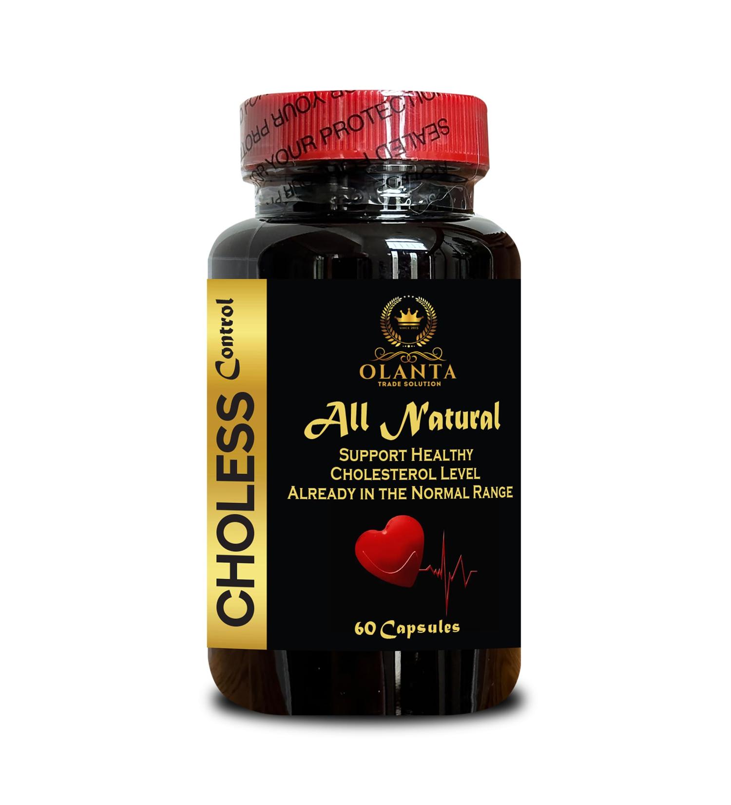 OLANTA TRADE SOLUTION Choless Control Plant-Based Support with Niacin Policosanol Guggul Cayenne Garlic & Plant Sterols for Normal Cholesterol Balance 1 Bottle 60 Capsules - Buy Online on GoSupps.com