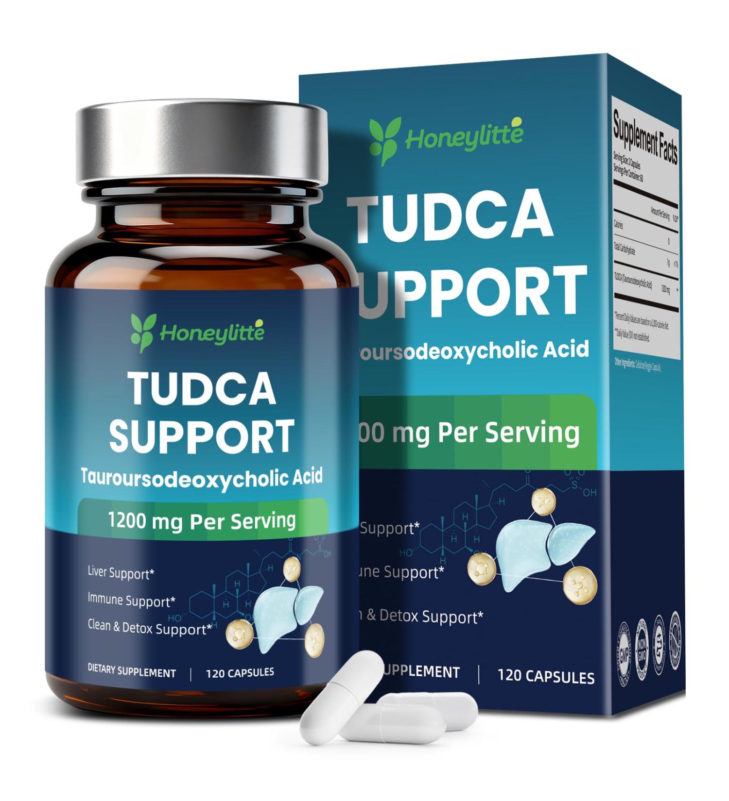 TUDCA 1200mg Ultra Strength Pure Tauroursodeoxycholic Acid for Liver Health Support Enhances Bile Flow & Liver Enzyme Balance 120 Vegan Capsules (60-Day Supply) Non-GMO Gluten-Free 120 Count (Pack of 1) - Buy Online on GoSupps.com